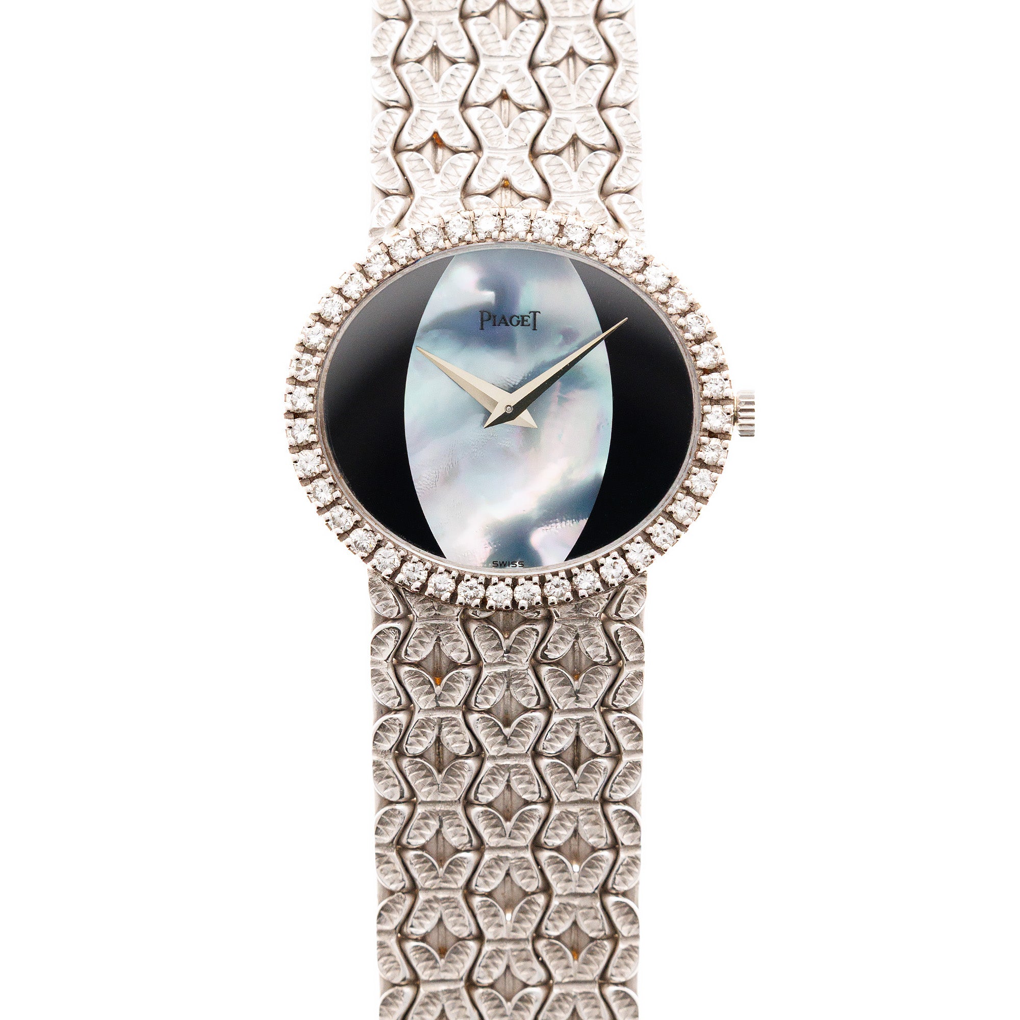 Piaget - Piaget White Gold Watch Ref. 9806 with Onyx & Mother of Pearl - The Keystone Watches