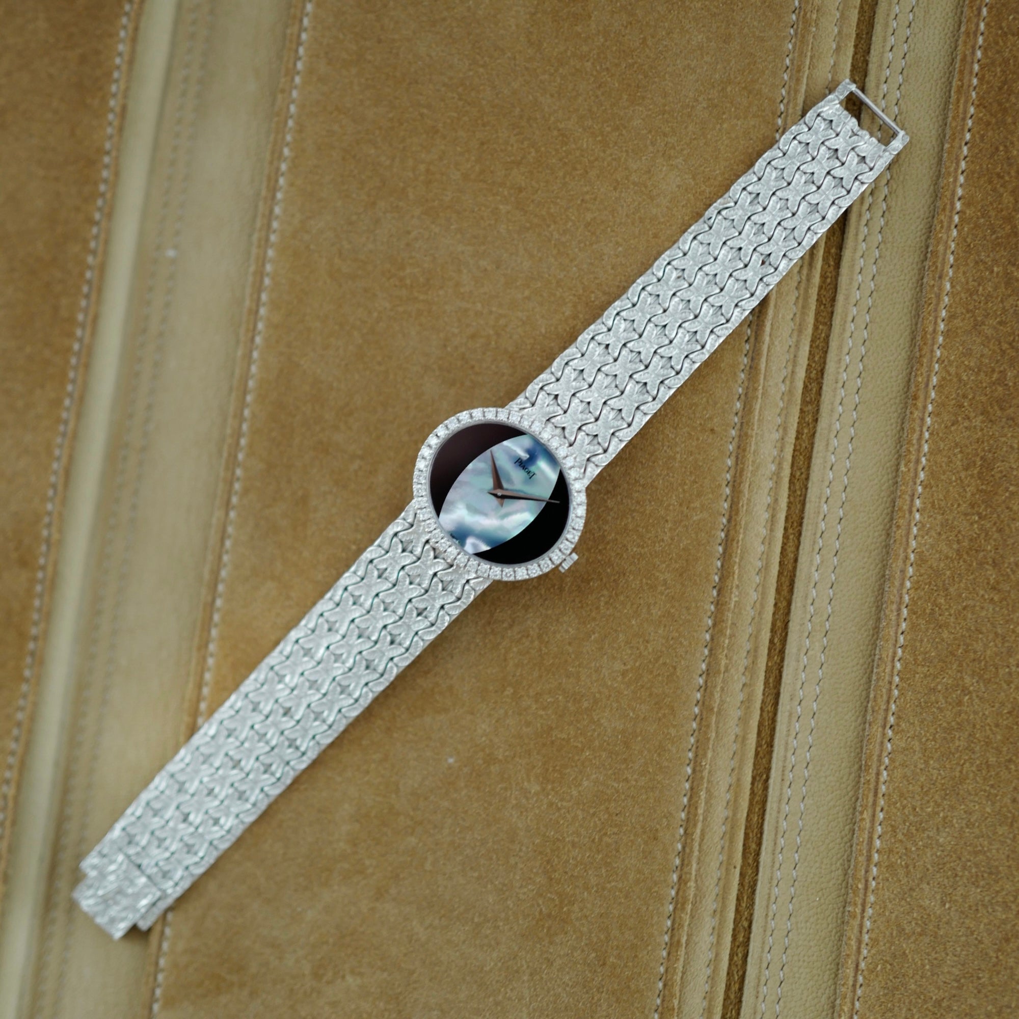 Piaget - Piaget White Gold Watch Ref. 9806 with Onyx & Mother of Pearl - The Keystone Watches