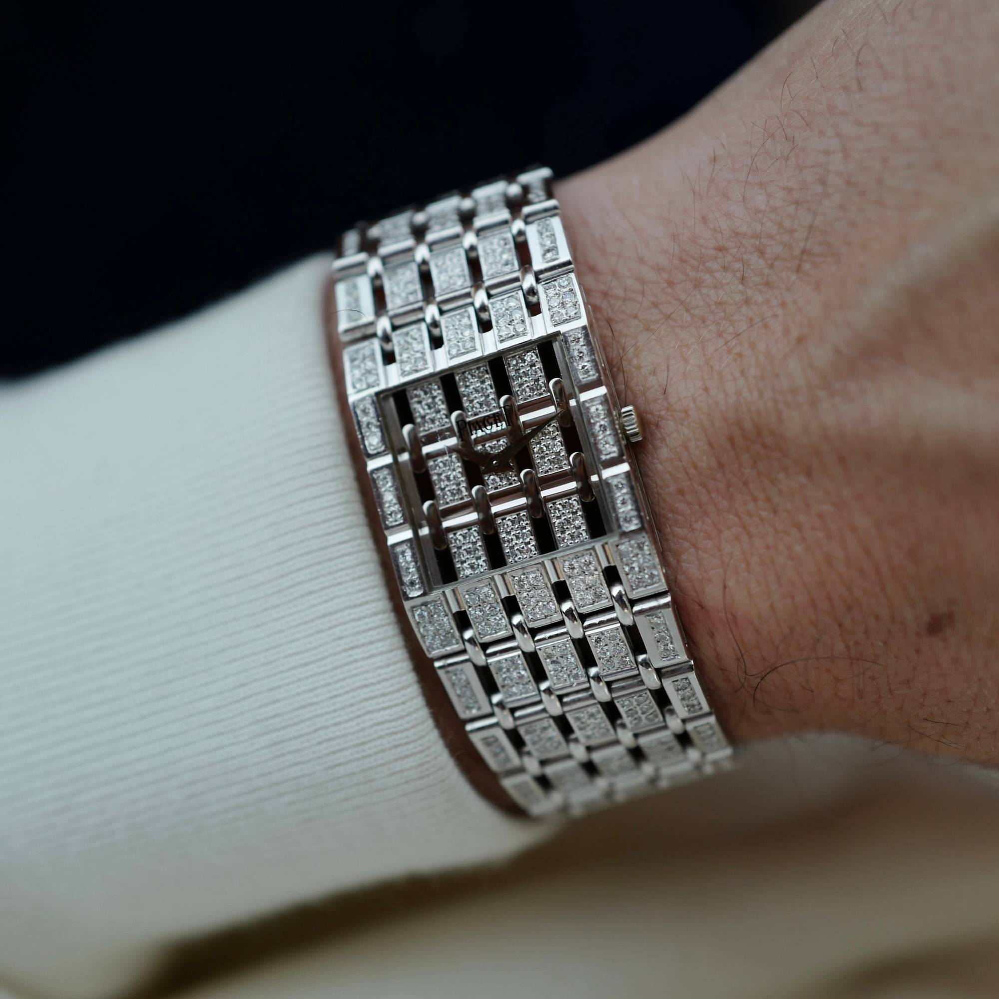 Piaget White Gold Dancer Ref. 80131 with Factory Diamonds on Band