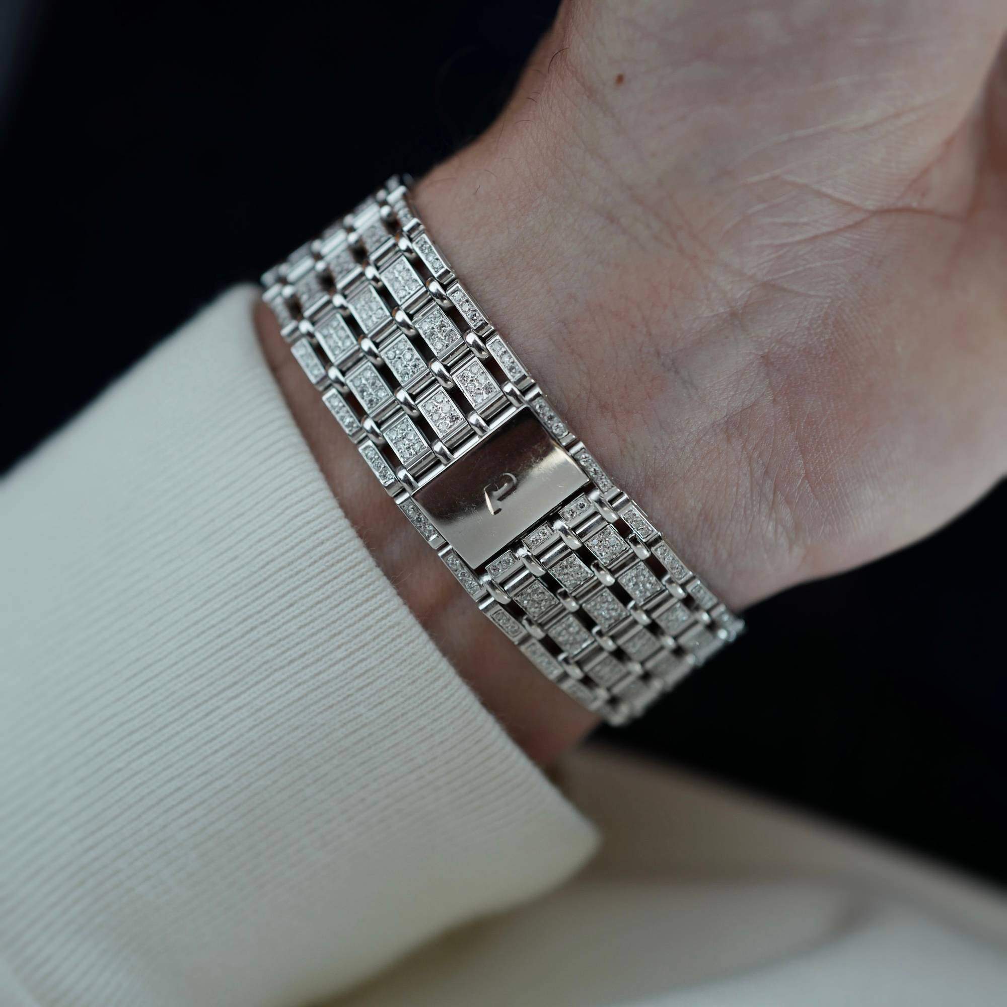 Piaget White Gold Dancer Ref. 80131 with Factory Diamonds on Band