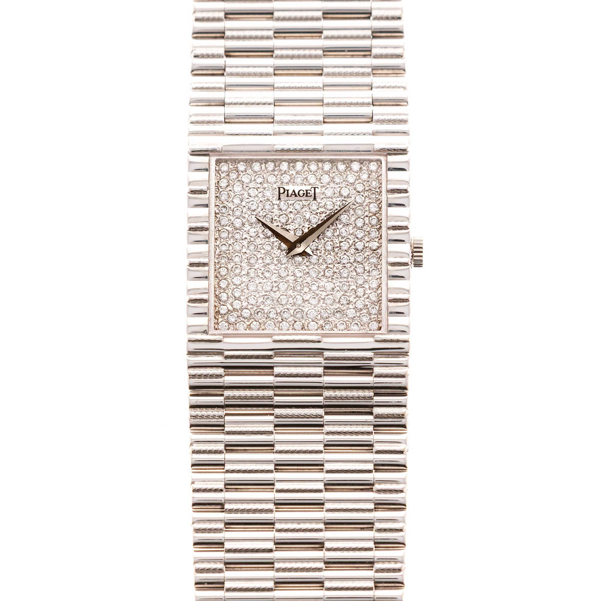 Piaget White Gold Tradition Watch Ref. 9131 with Pave Dial