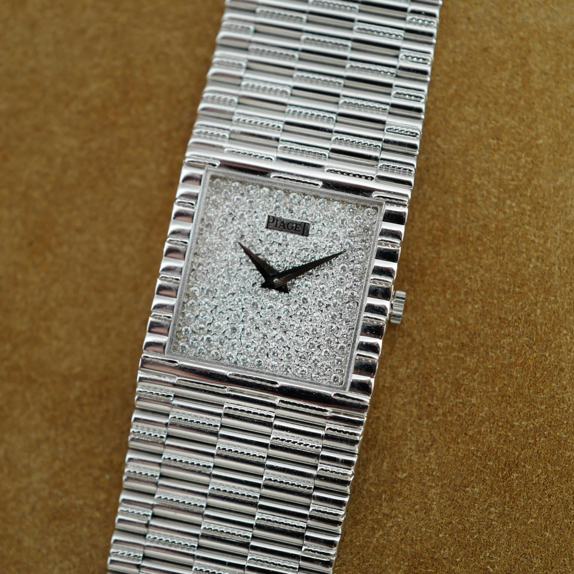 Piaget White Gold Tradition Watch Ref. 9131 with Pave Dial