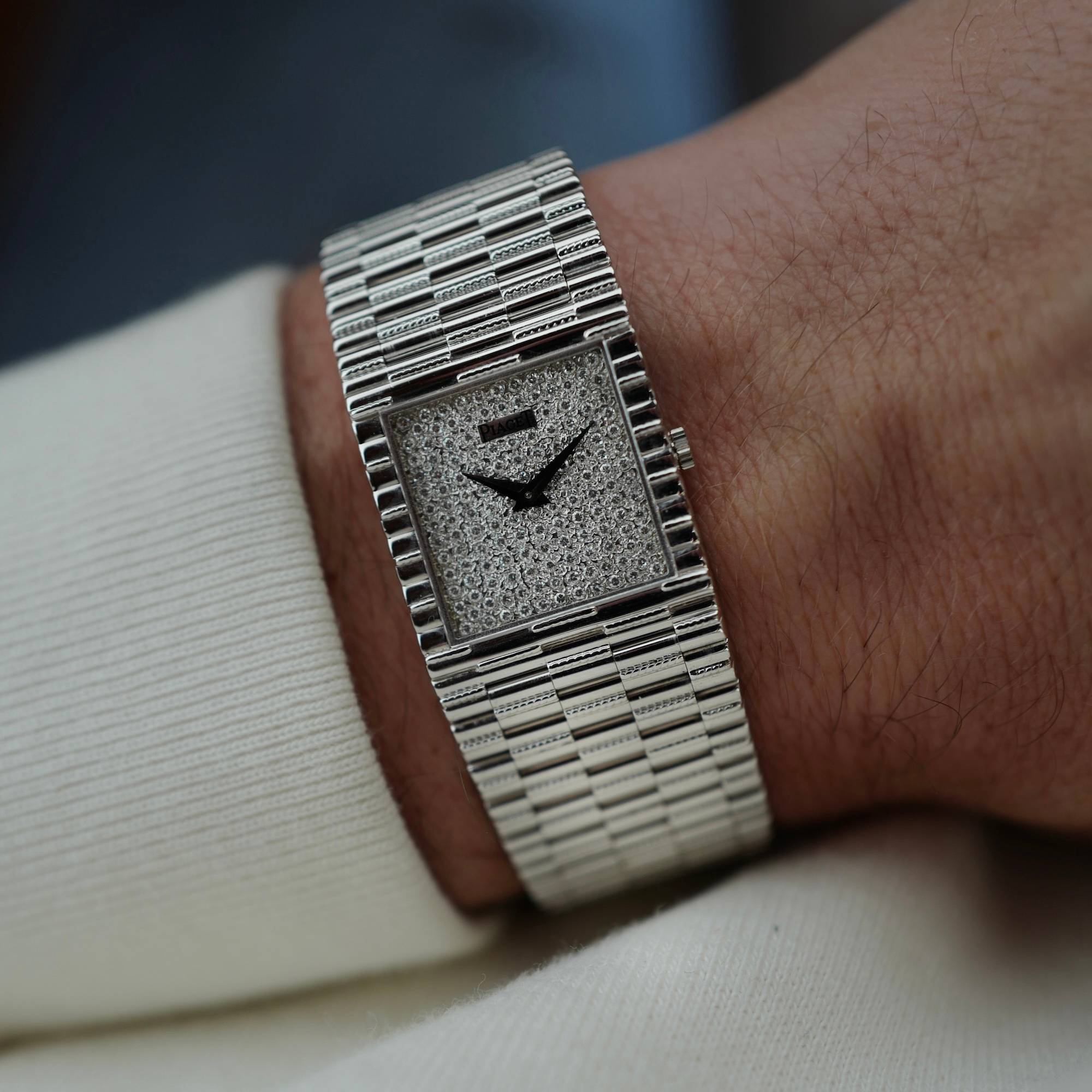 Piaget White Gold Tradition Watch Ref. 9131 with Pave Dial