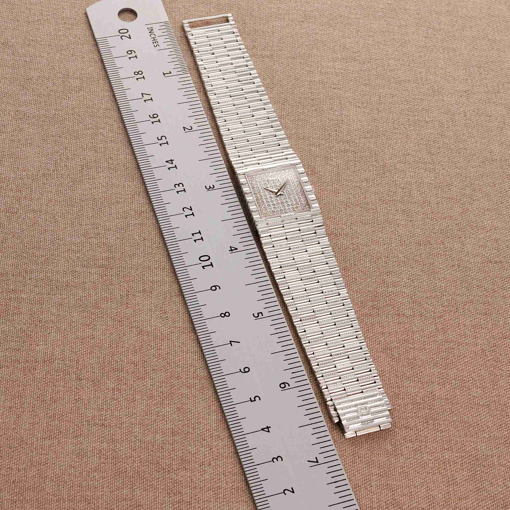 Piaget White Gold Tradition Watch Ref. 9131 with Pave Dial