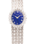 Piaget White Gold Ladies Lapis Dial Diamond Bezel Watch Ref. 9338