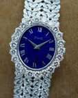Piaget White Gold Ladies Lapis Dial Diamond Bezel Watch Ref. 9338