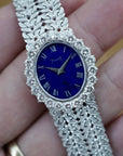 Piaget White Gold Ladies Lapis Dial Diamond Bezel Watch Ref. 9338