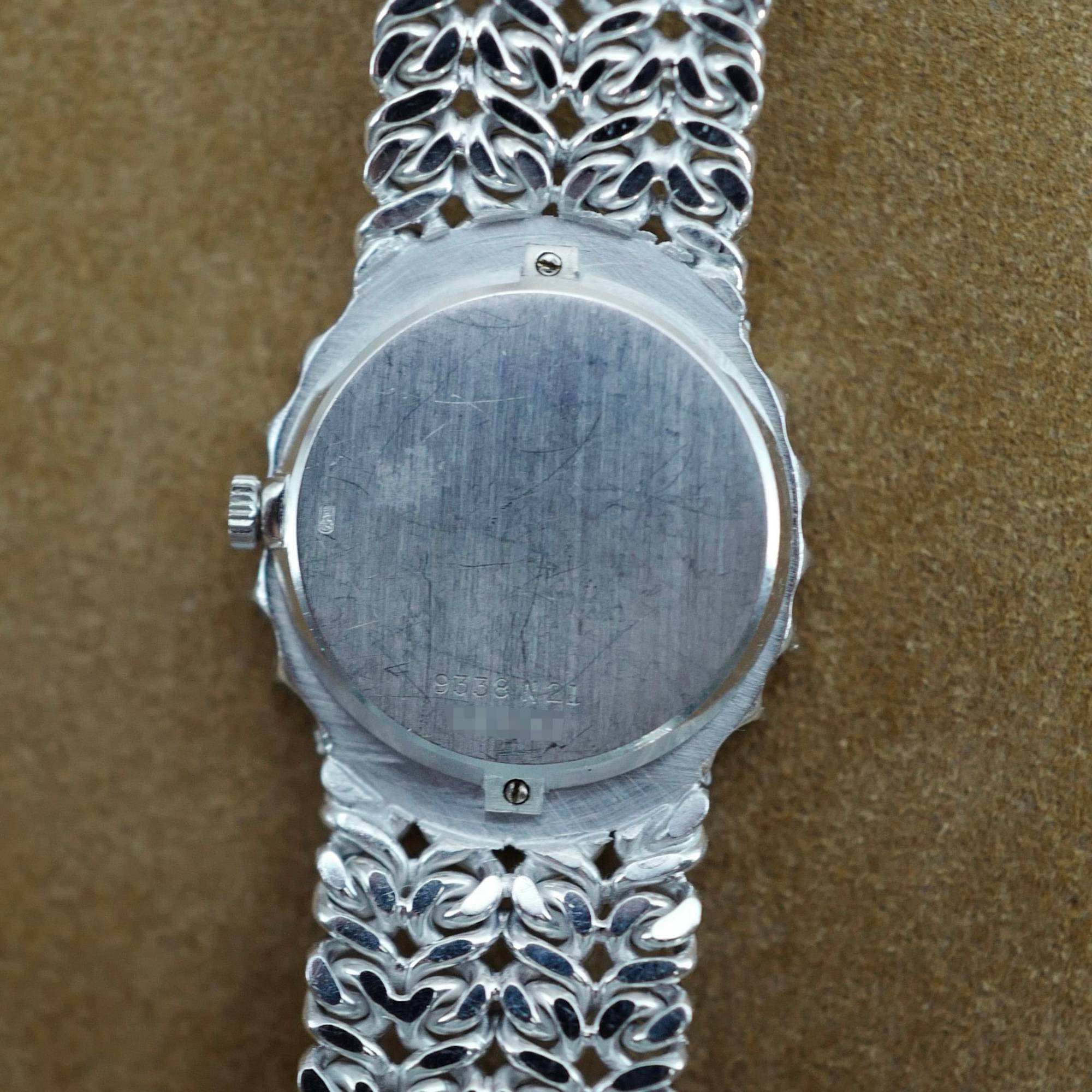 Piaget White Gold Ladies Lapis Dial Diamond Bezel Watch Ref. 9338
