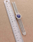 Piaget White Gold Ladies Lapis Dial Diamond Bezel Watch Ref. 9338