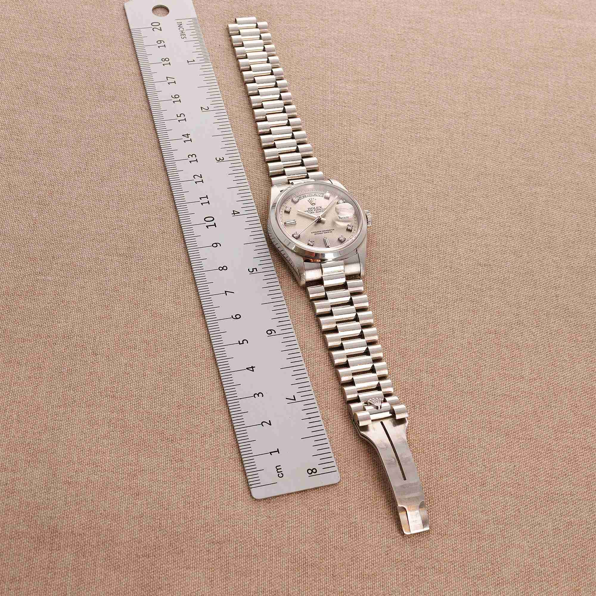 Rolex Platinum Day Date Ref. 18206 with Punched Warranty Paper