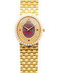 Piaget Yellow Gold Round Watch Ref. 8826 with Opal and Diamond Dial