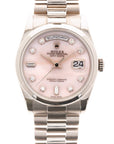 Rolex White Gold Day-Date Ref. 118209 with Pink Mother of Pearl Dial
