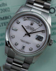 Rolex White Gold Day-Date Ref. 118209 with Pink Mother of Pearl Dial