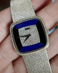 Piaget White Gold Mechanical Watch Ref. 9775A6 with Lapis, Diamond and Onyx Dial