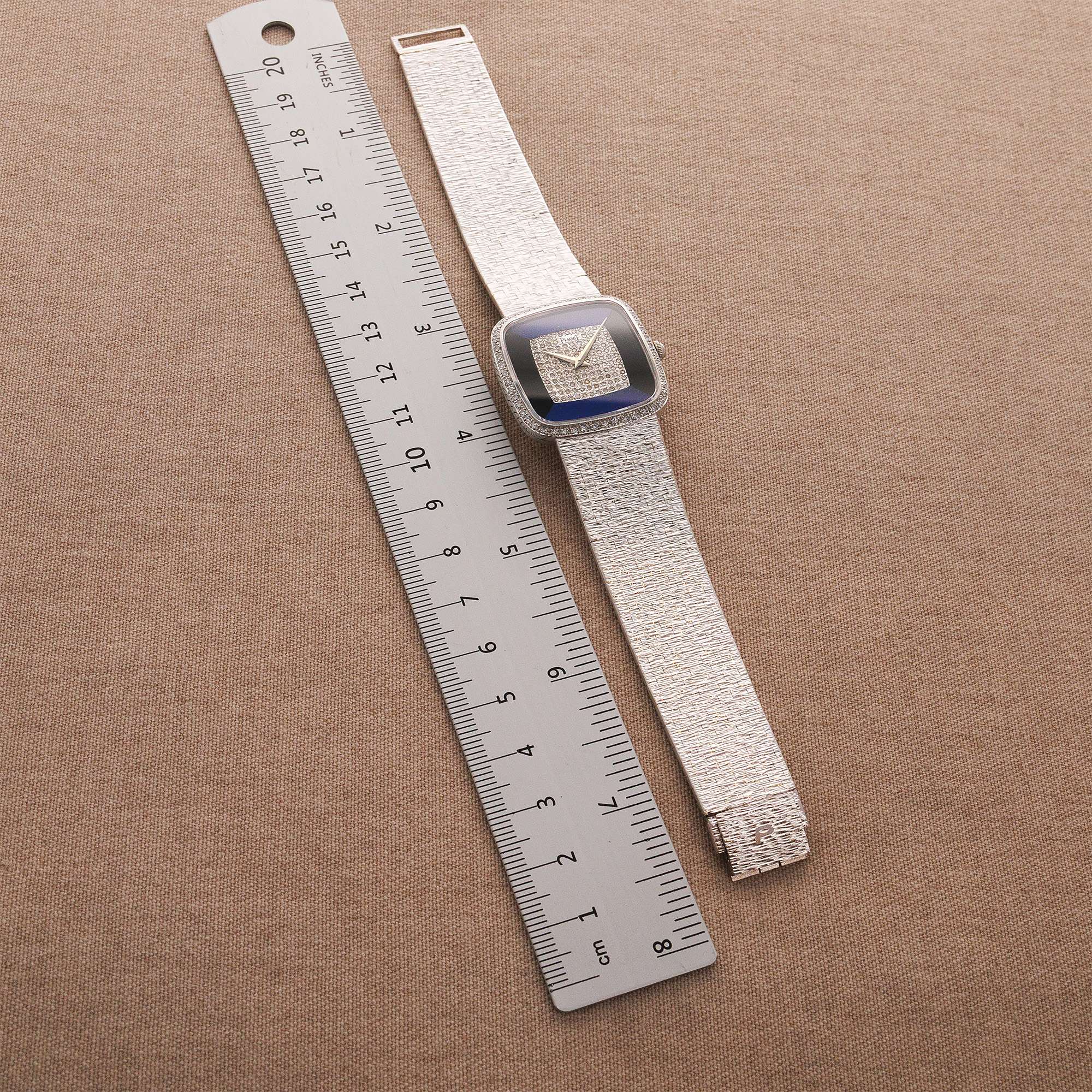 Piaget White Gold Mechanical Watch Ref. 9775A6 with Lapis, Diamond and Onyx Dial
