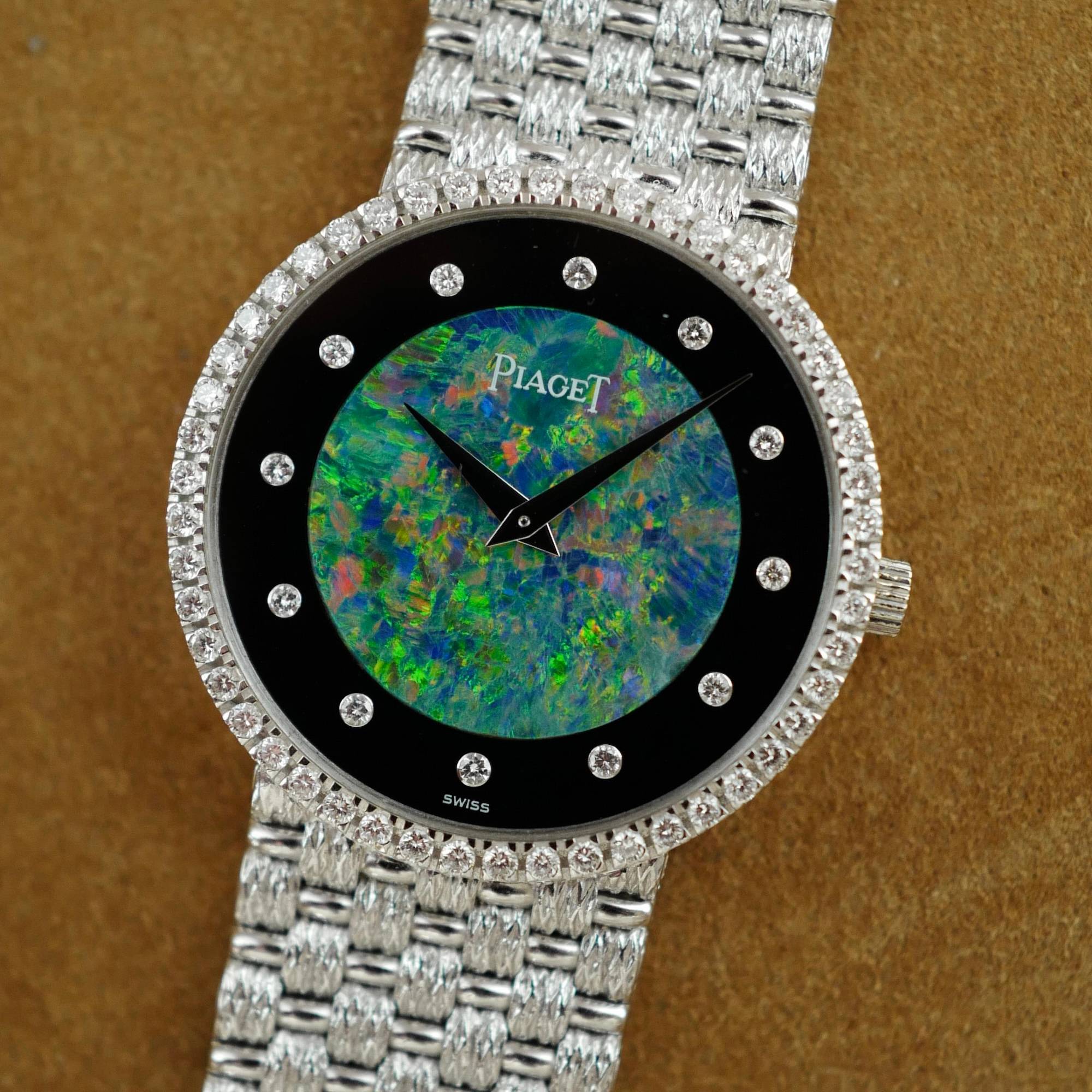 Piaget - Piaget White Gold Round Watch Ref. 9066D23 with Opal, Onyx and Diamond Dial - The Keystone Watches