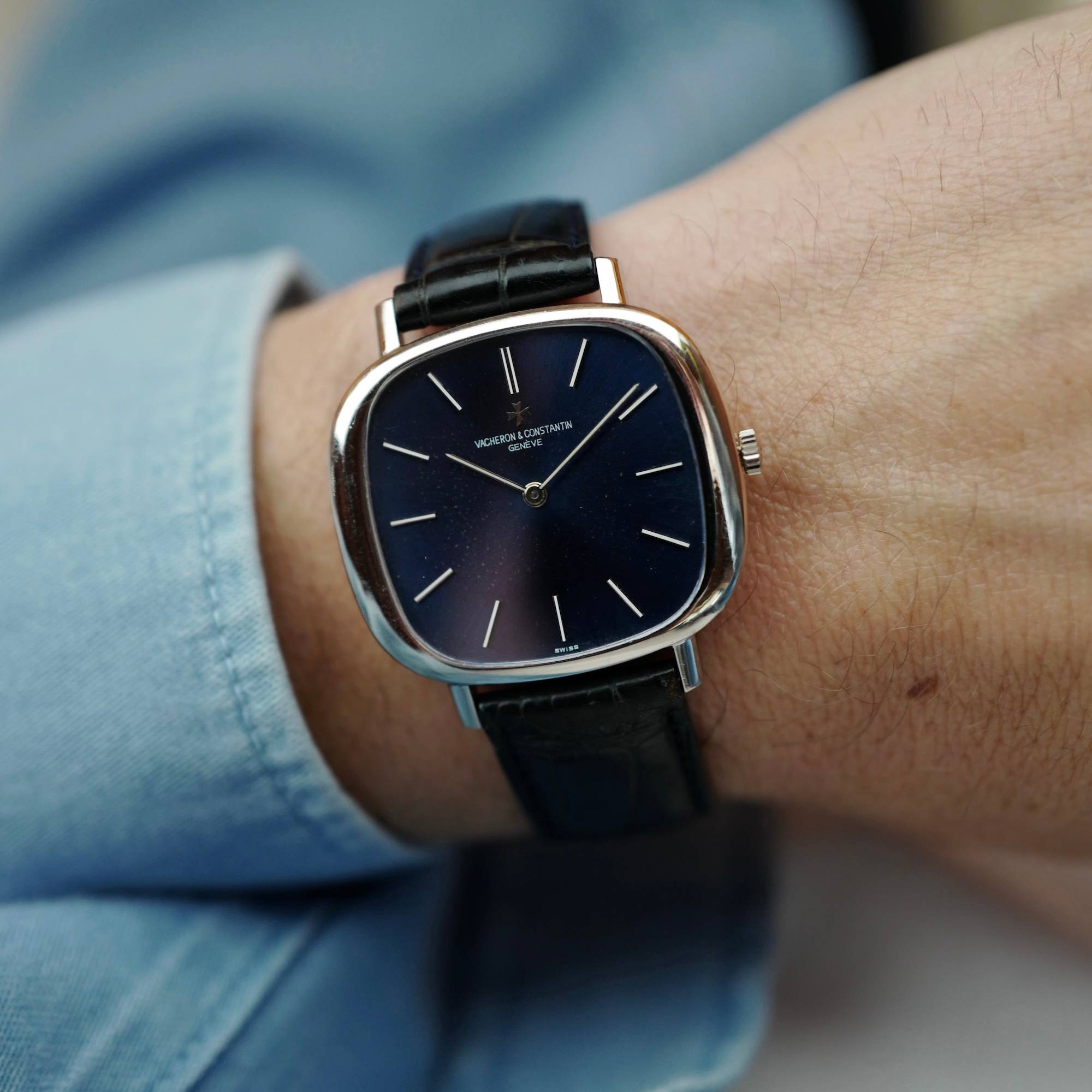 Vacheron Constantin - Vacheron Constantin White Gold TV Shaped Watch Ref. 2096 with Attractive Vintage Dial - The Keystone Watches