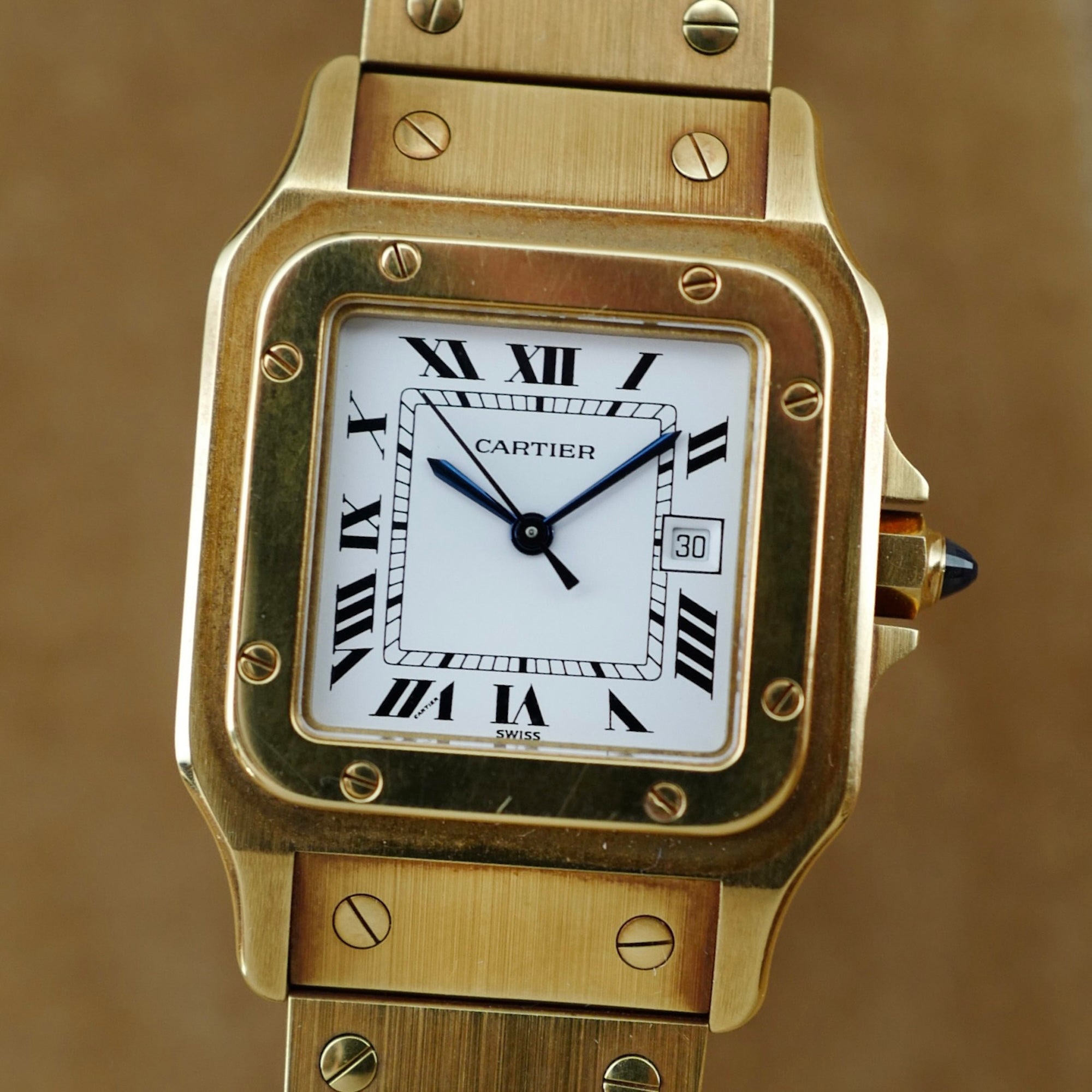 Cartier - Cartier Yellow Gold Santos Carree Auto Ref. 2960 in Superb Condition (New Arrival) - The Keystone Watches