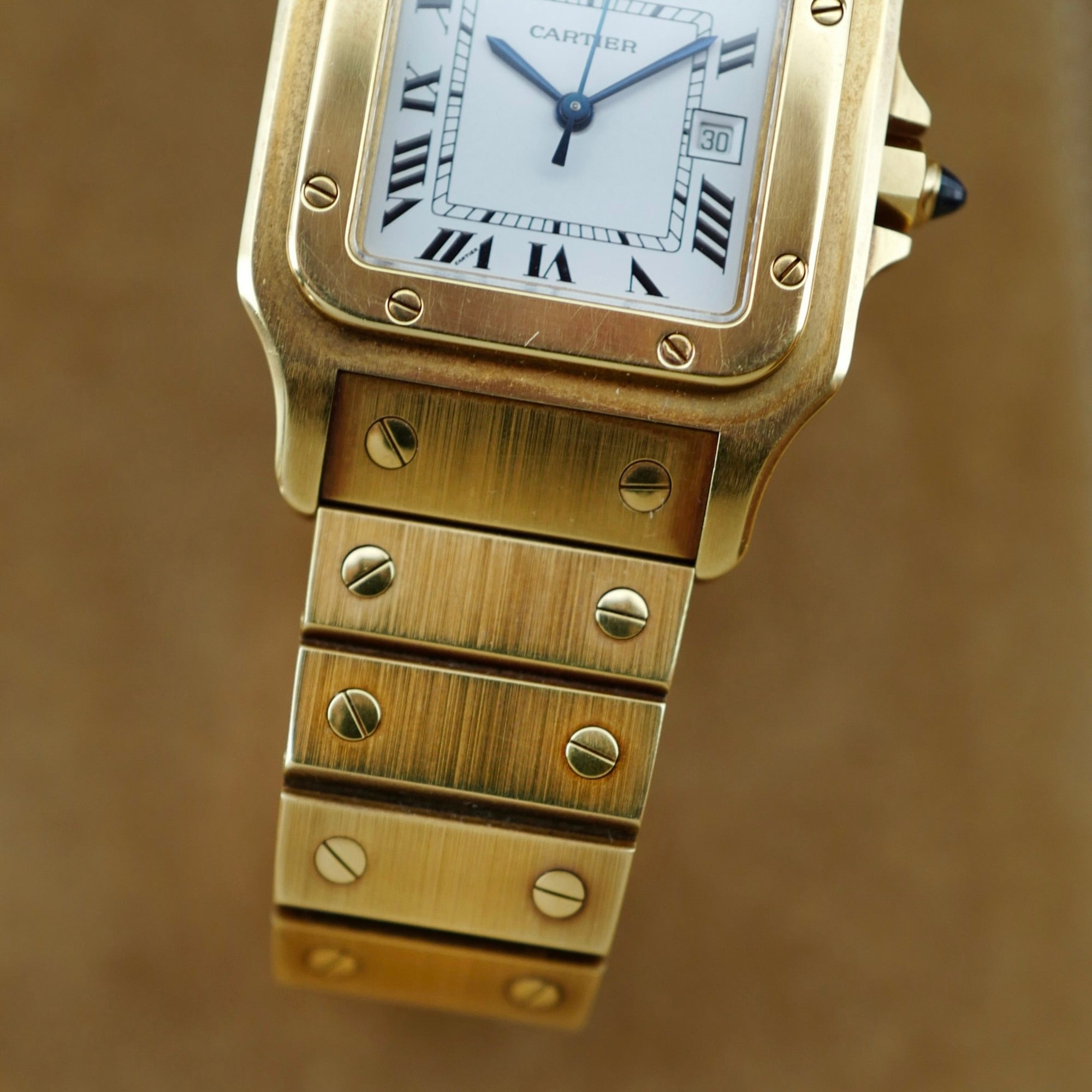 Cartier - Cartier Yellow Gold Santos Carree Auto Ref. 2960 in Superb Condition (New Arrival) - The Keystone Watches