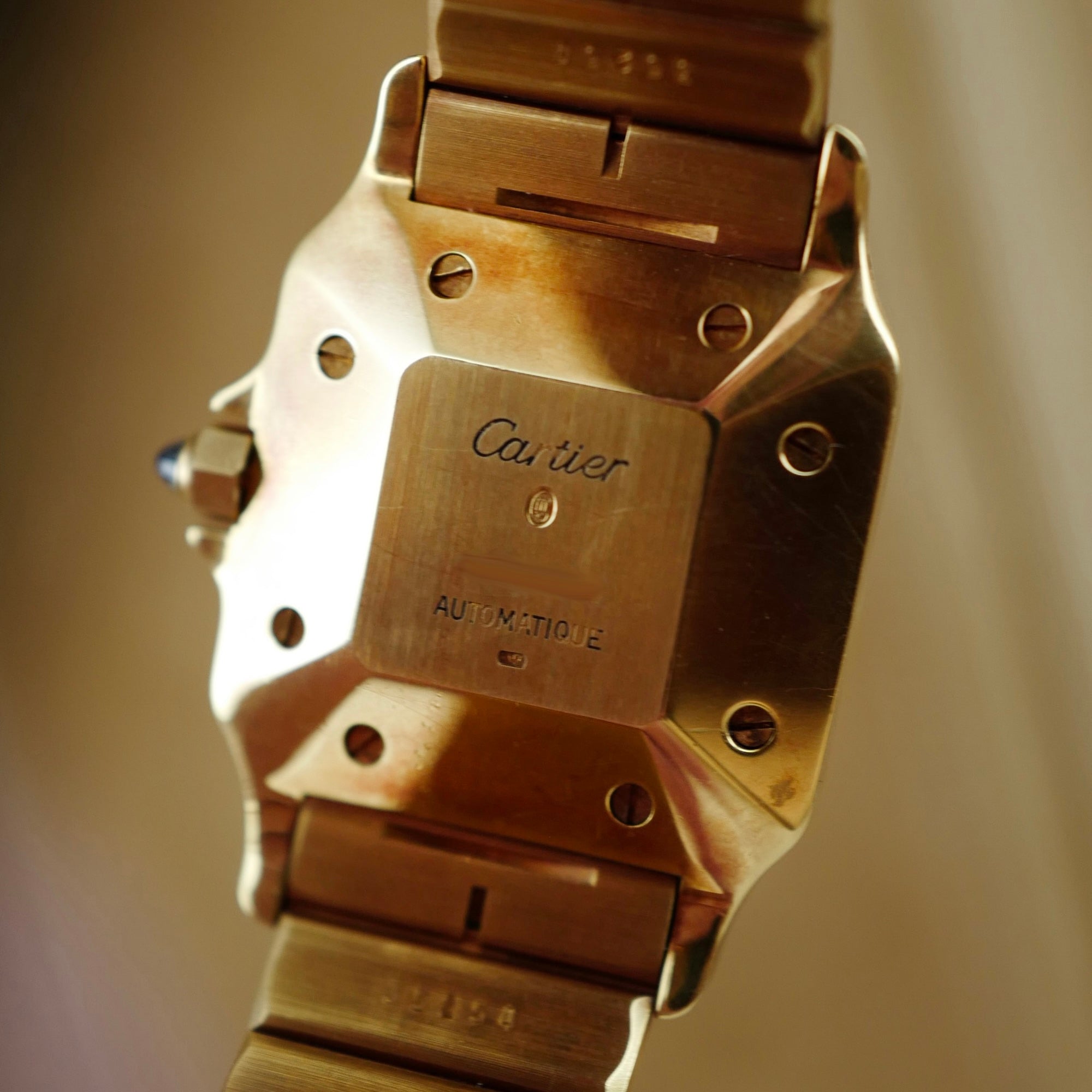 Cartier - Cartier Yellow Gold Santos Carree Auto Ref. 2960 in Superb Condition (New Arrival) - The Keystone Watches