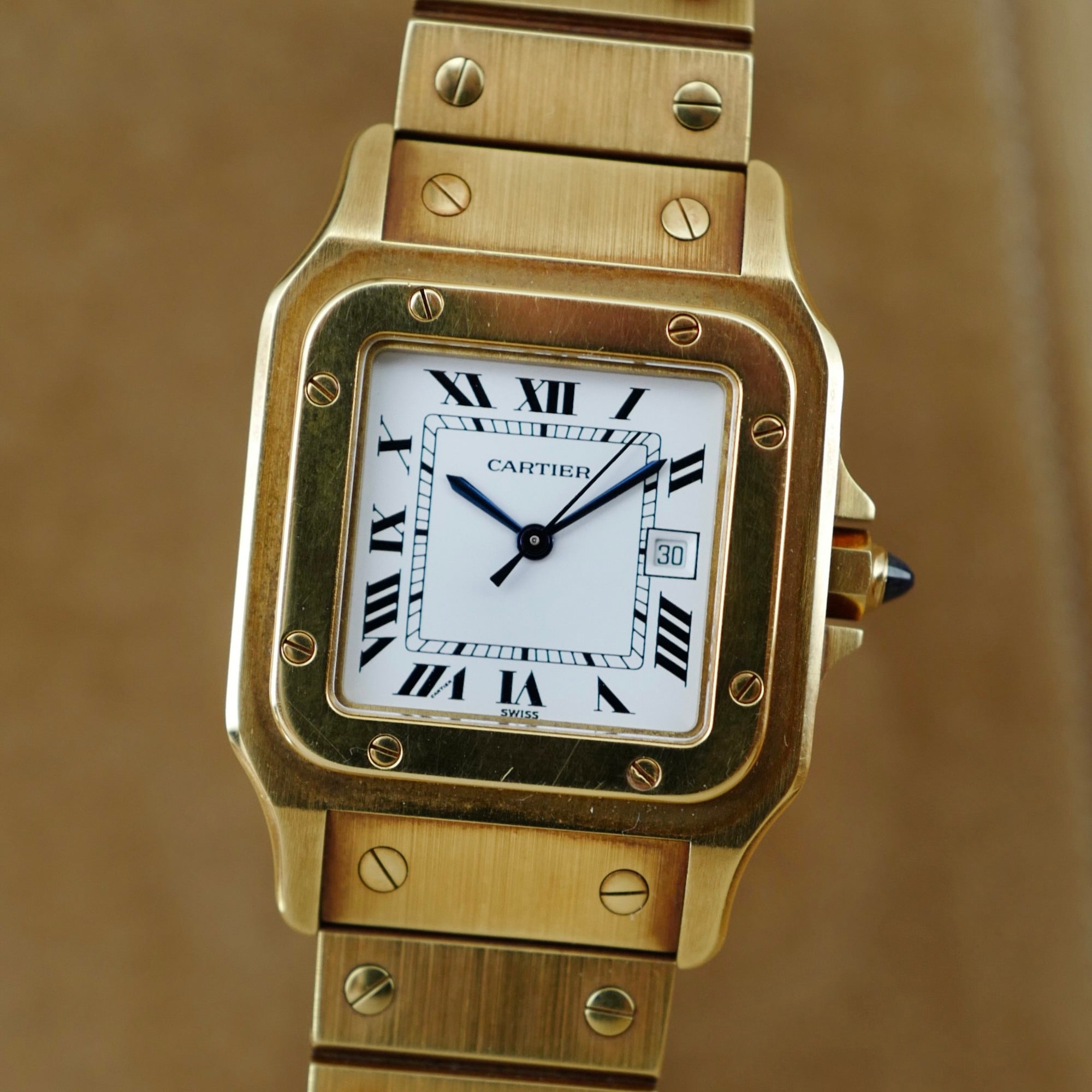 Cartier - Cartier Yellow Gold Santos Carree Auto Ref. 2960 in Superb Condition (New Arrival) - The Keystone Watches