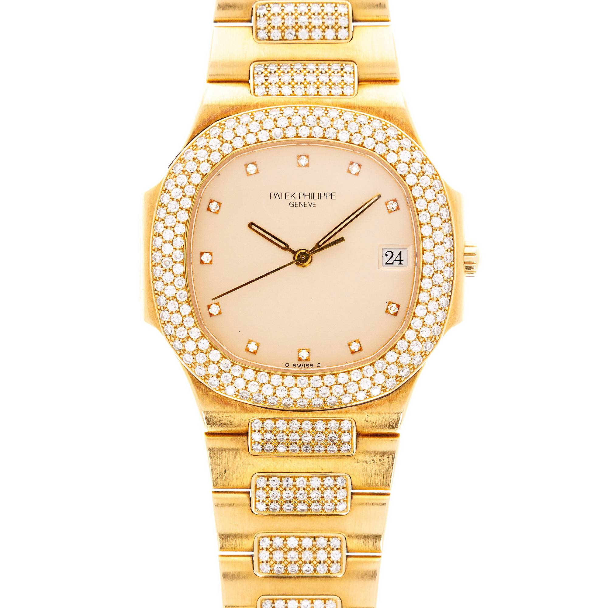 Patek Philippe - Patek Philippe Yellow Gold Nautilus Original Diamonds Watch Ref. 3900 - The Keystone Watches