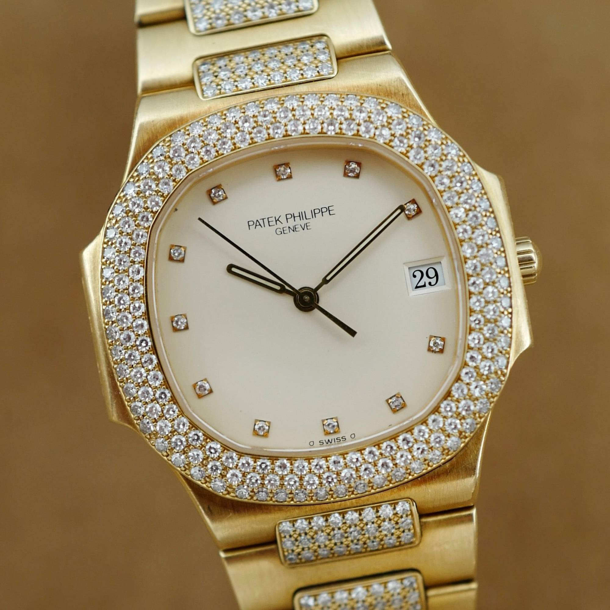 Patek Philippe - Patek Philippe Yellow Gold Nautilus Original Diamonds Watch Ref. 3900 - The Keystone Watches