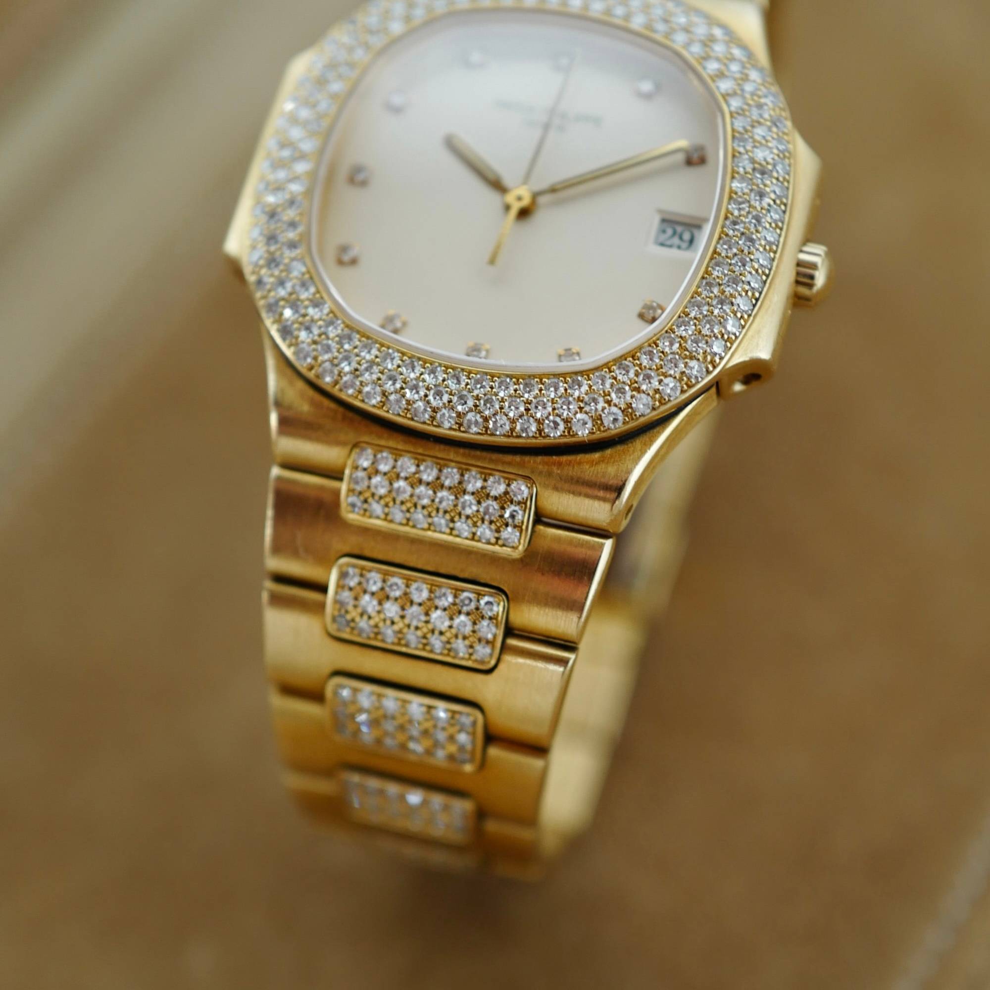 Patek Philippe - Patek Philippe Yellow Gold Nautilus Original Diamonds Watch Ref. 3900 - The Keystone Watches