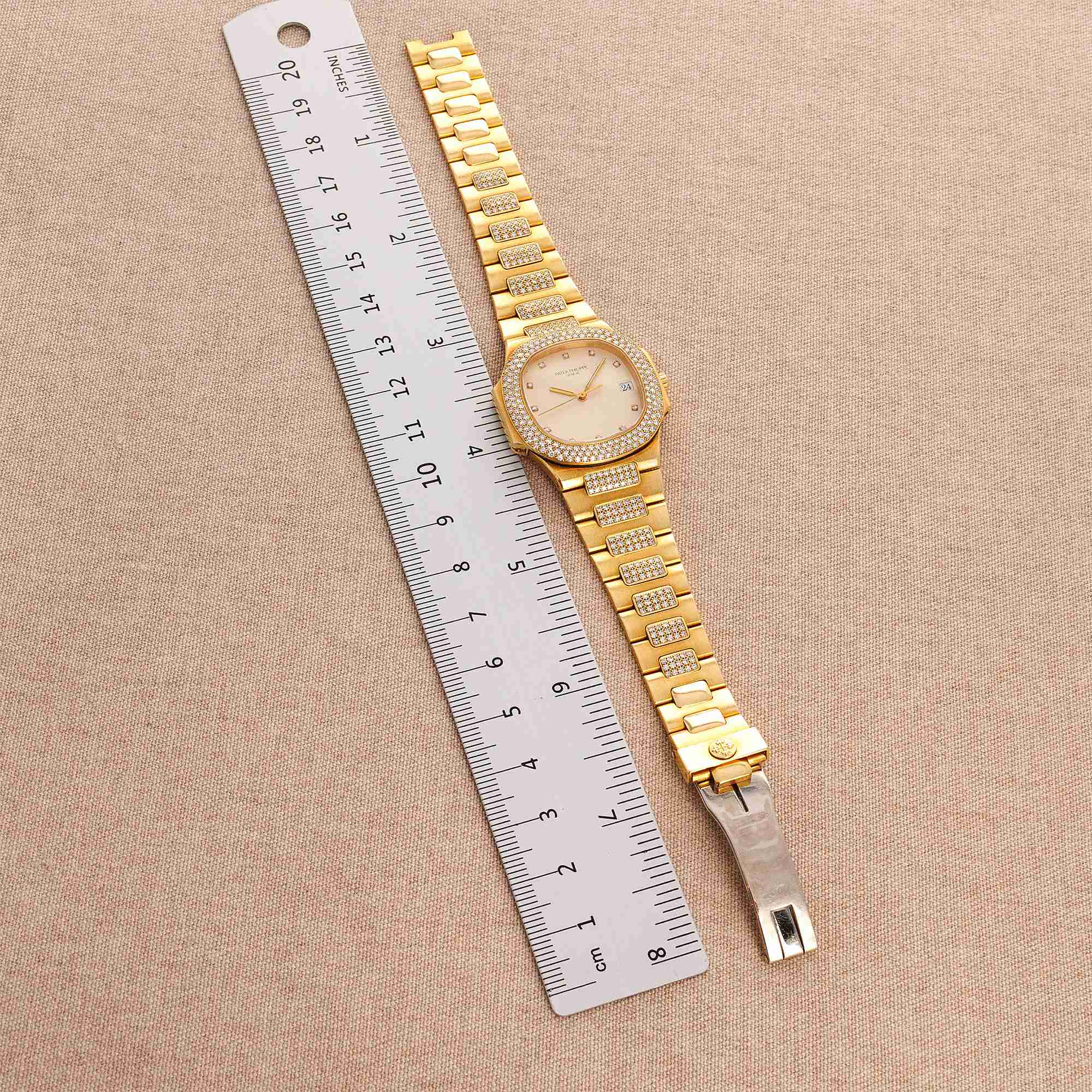 Patek Philippe - Patek Philippe Yellow Gold Nautilus Original Diamonds Watch Ref. 3900 - The Keystone Watches