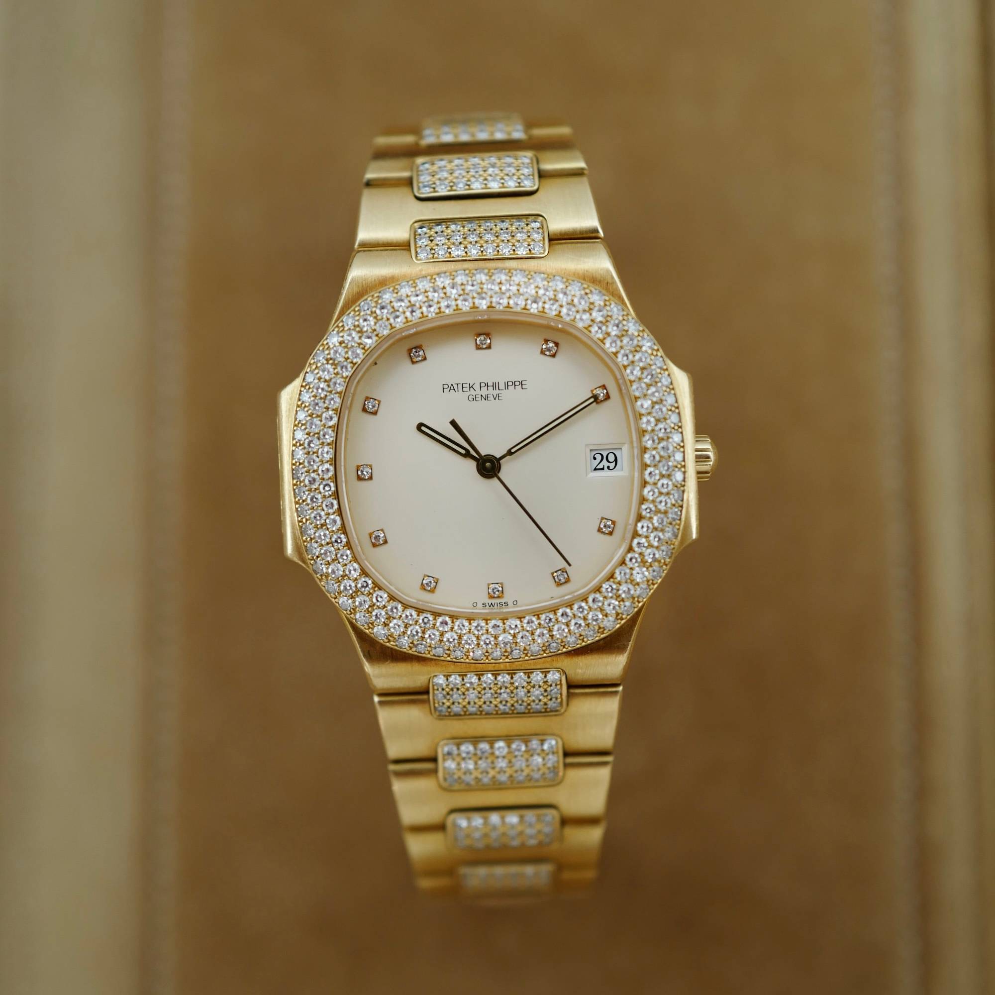 Patek Philippe - Patek Philippe Yellow Gold Nautilus Original Diamonds Watch Ref. 3900 - The Keystone Watches