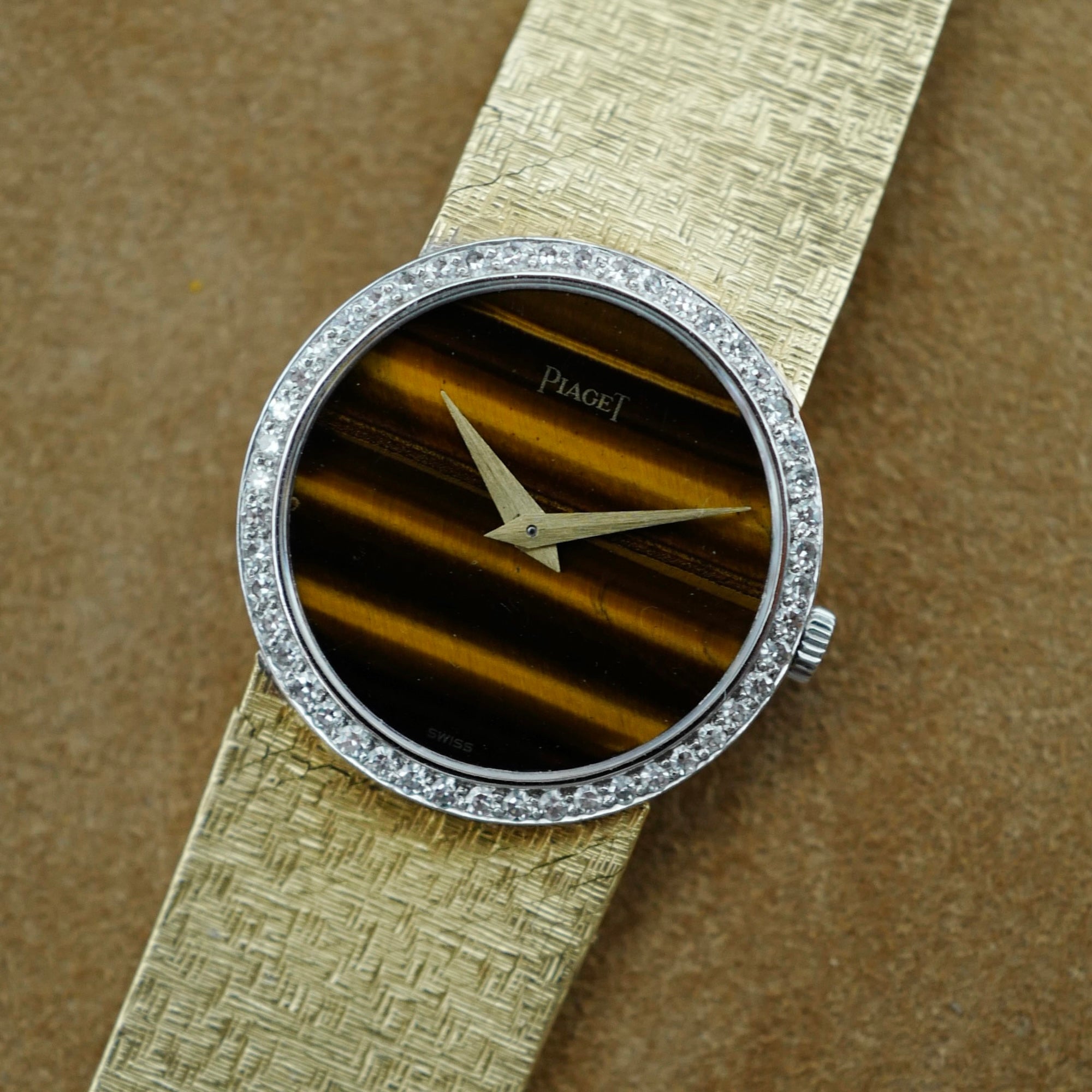 Piaget - Piaget Yellow Gold Tigers Eye Diamond Watch Ref. 925 - The Keystone Watches