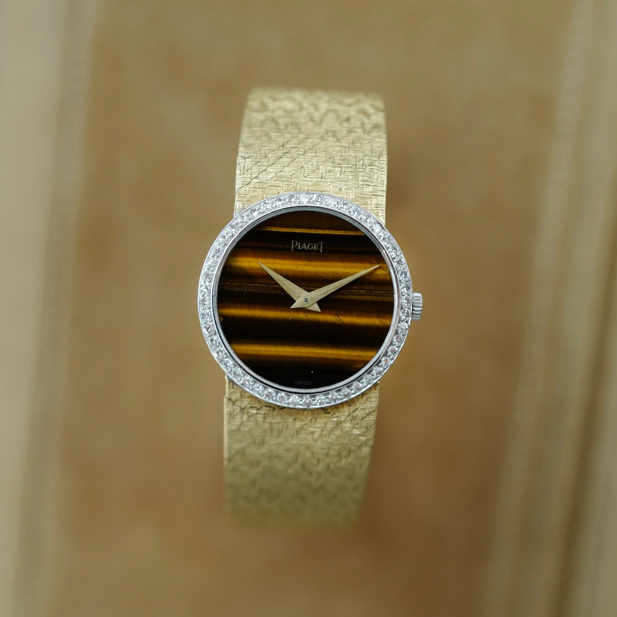 Piaget - Piaget Yellow Gold Tigers Eye Diamond Watch Ref. 925 - The Keystone Watches