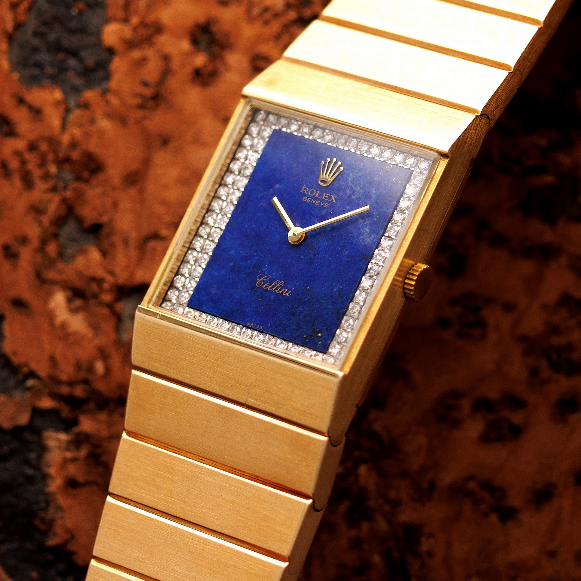 Rolex - Rolex Yellow Gold King Midas Ref. 4136 with Lapis Lazuli and Diamond Dial - The Keystone Watches