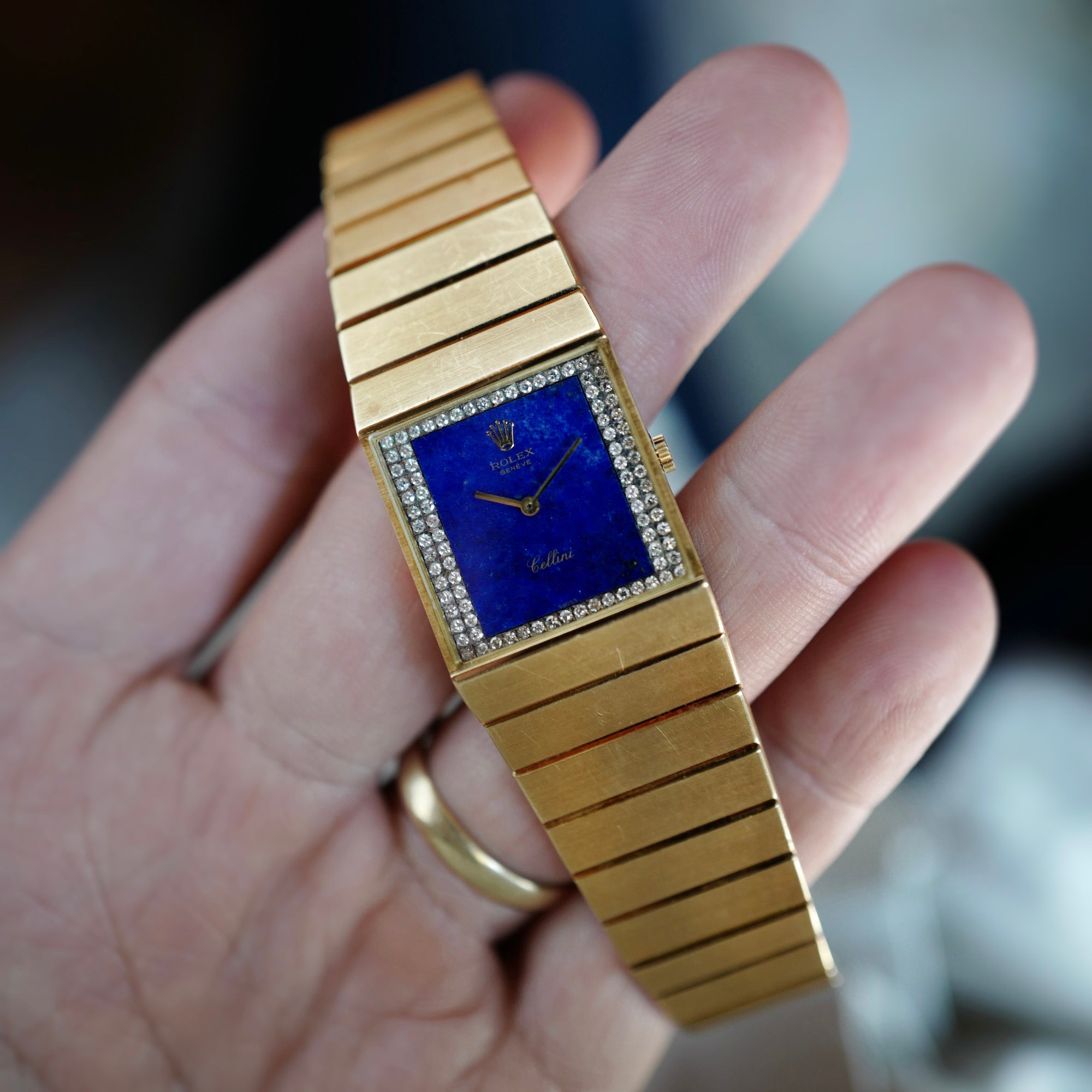 Rolex - Rolex Yellow Gold King Midas Ref. 4136 with Lapis Lazuli and Diamond Dial - The Keystone Watches