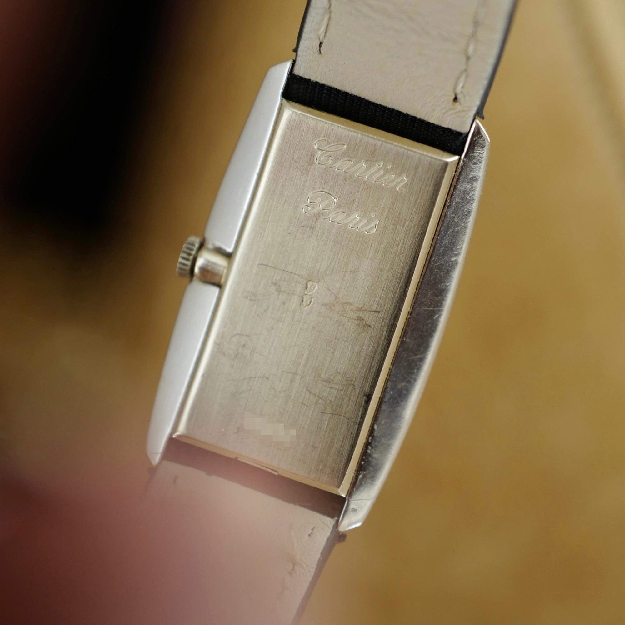 Cartier Paris White Gold Diamond Tank Watch, Movement by Vacheron Constantin