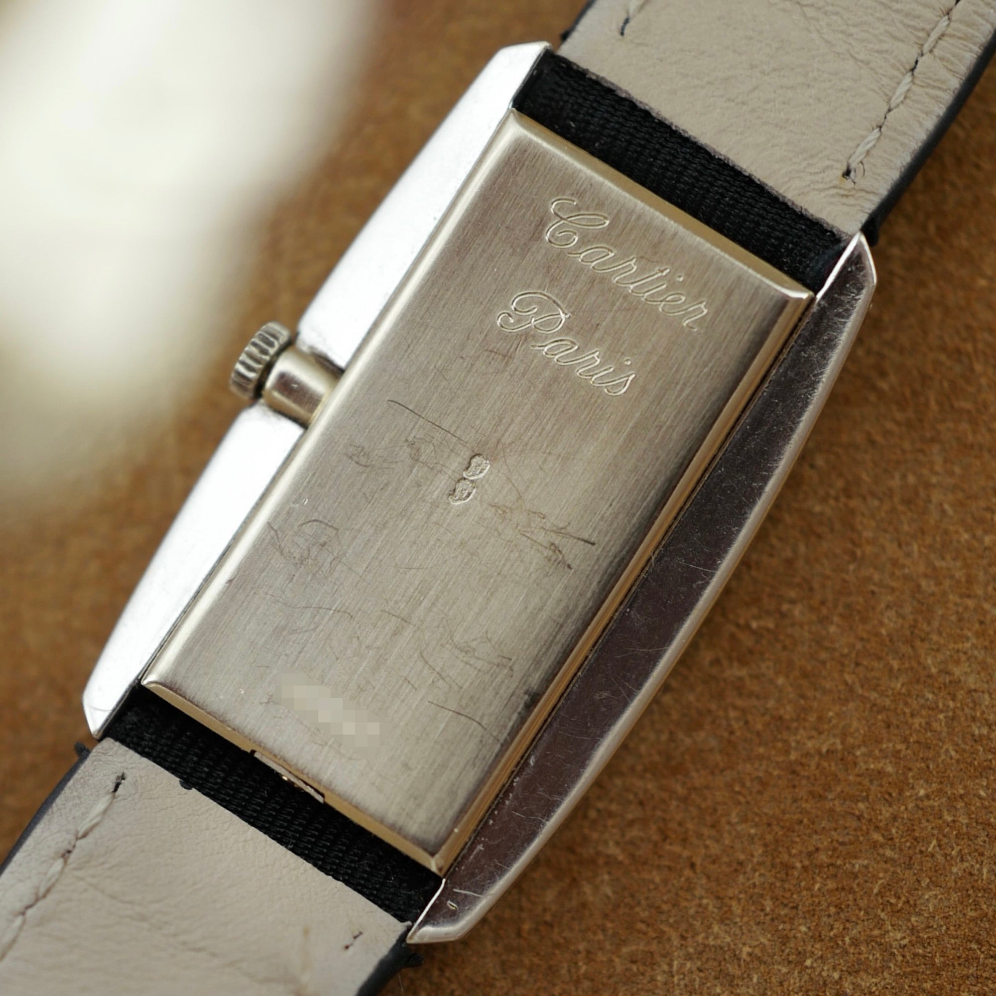 Cartier Paris White Gold Diamond Tank Watch, Movement by Vacheron Constantin