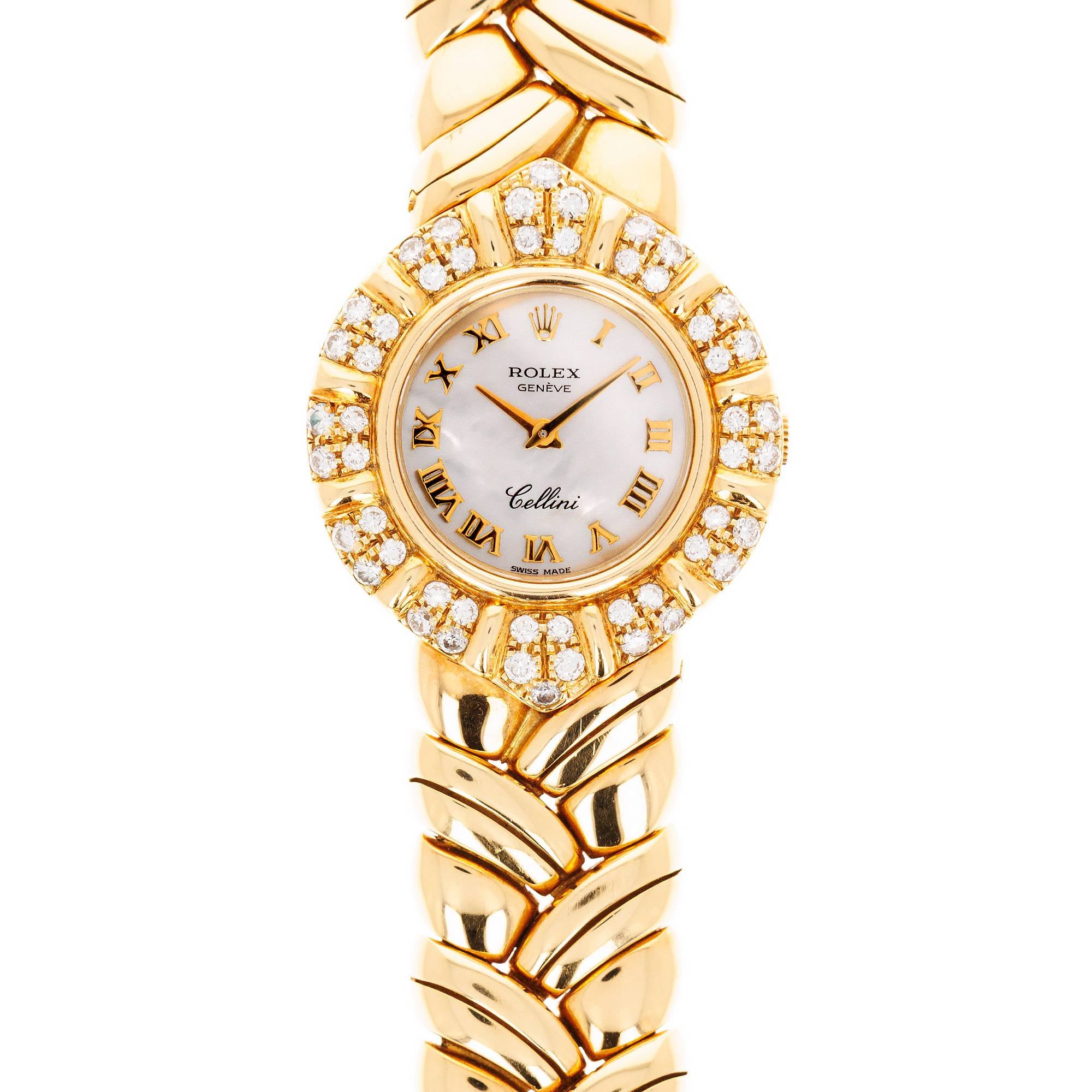 Rolex Yellow Gold Vintage Cellini Mother of Pearl Dial Ref. 2708