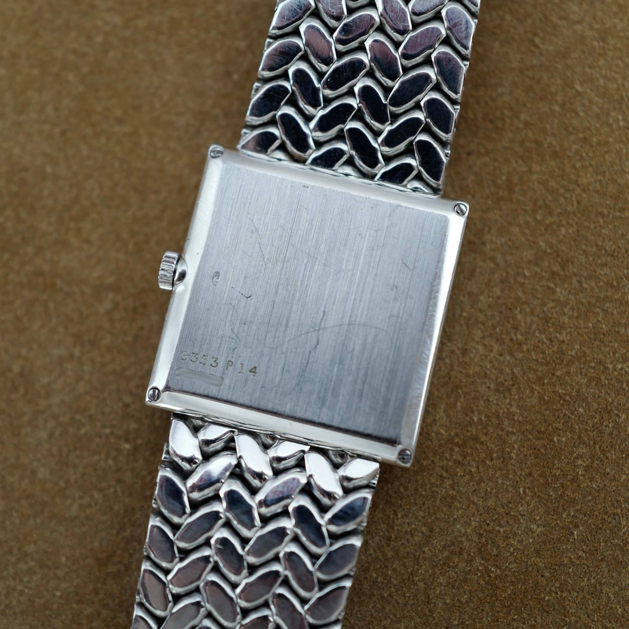 Piaget White Gold Vintage Bracelet Watch Ref. 9353 with Wood Dial