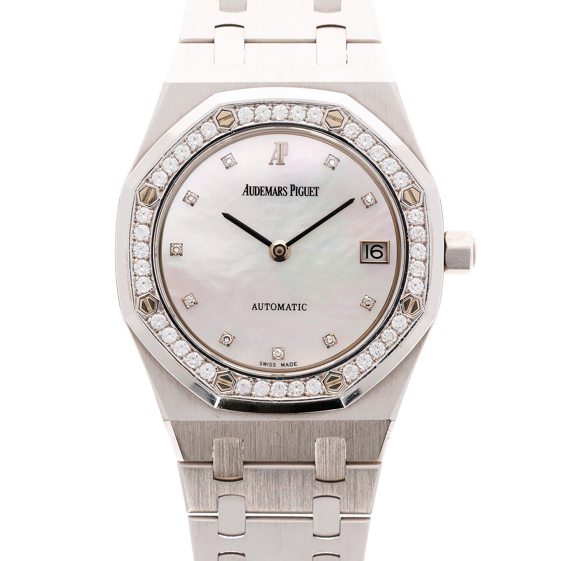 Audemars Piguet - Audemars Piguet White Gold Royal Oak Watch Ref. 14813 with Mother of Pearl Dial (New Arrival) - The Keystone Watches