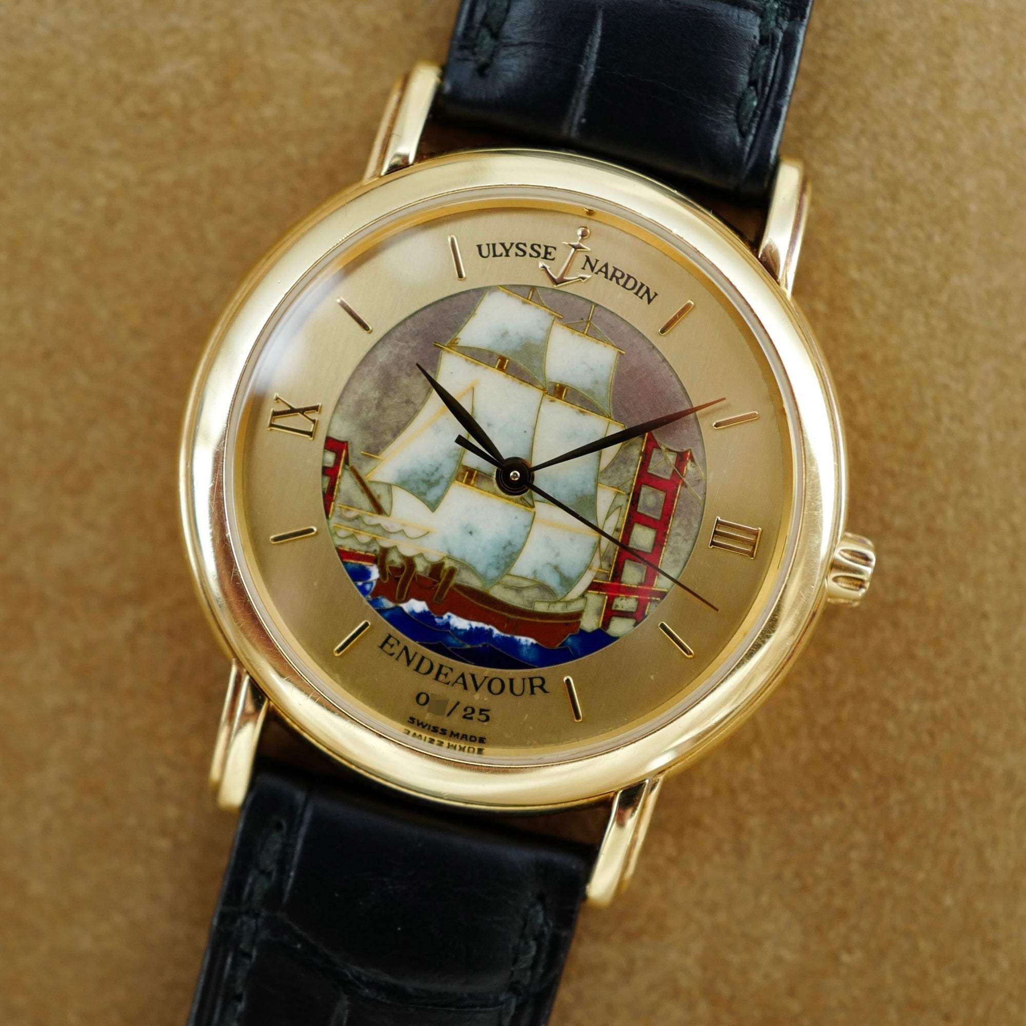 Ulysse Nardin Yellow Gold San Marco Ref. 131-77-9 with Cloisonne Ship Dial