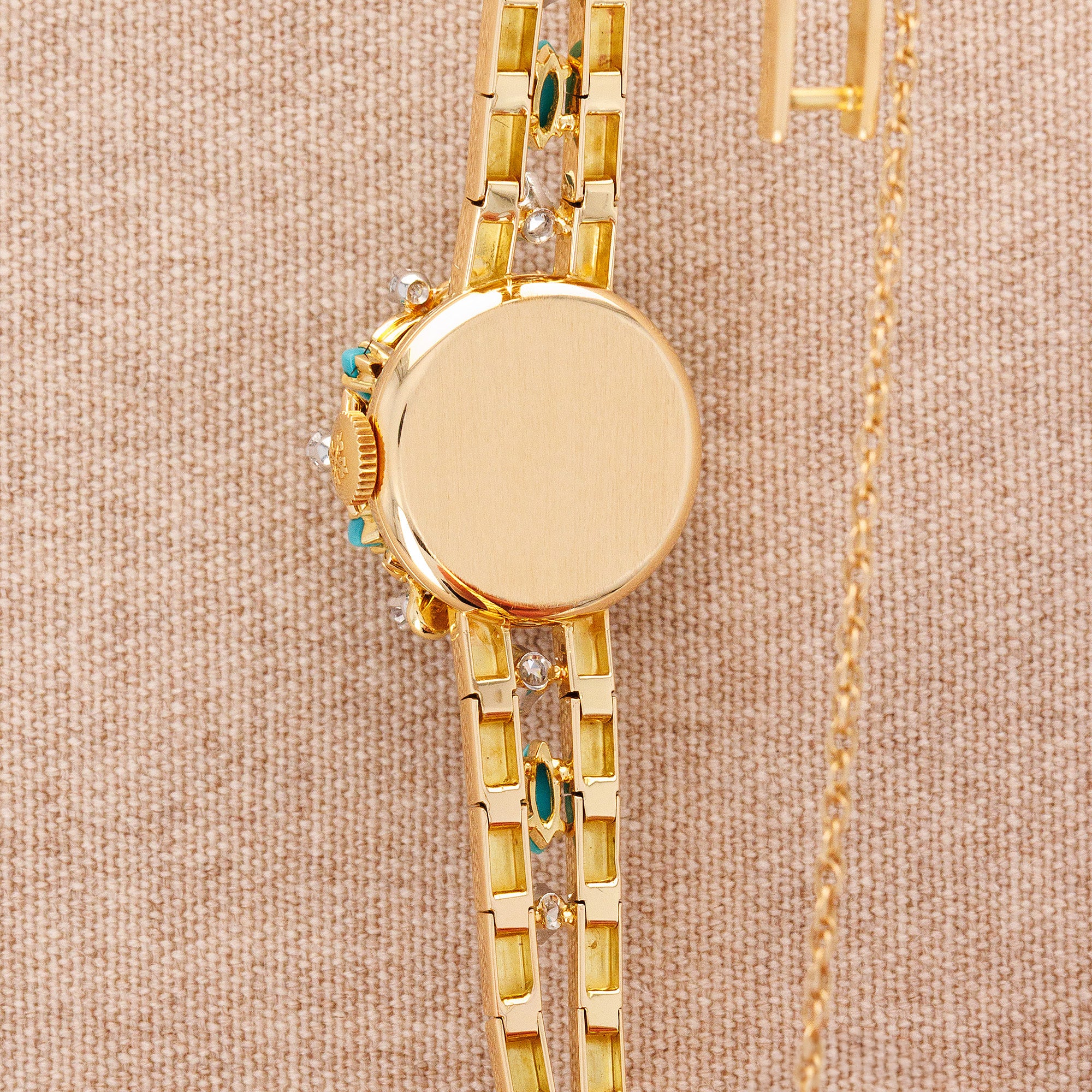 Patek Philippe Yellow Gold Diamond & Turquoise Cover Watch Ref. 3006 with Archives