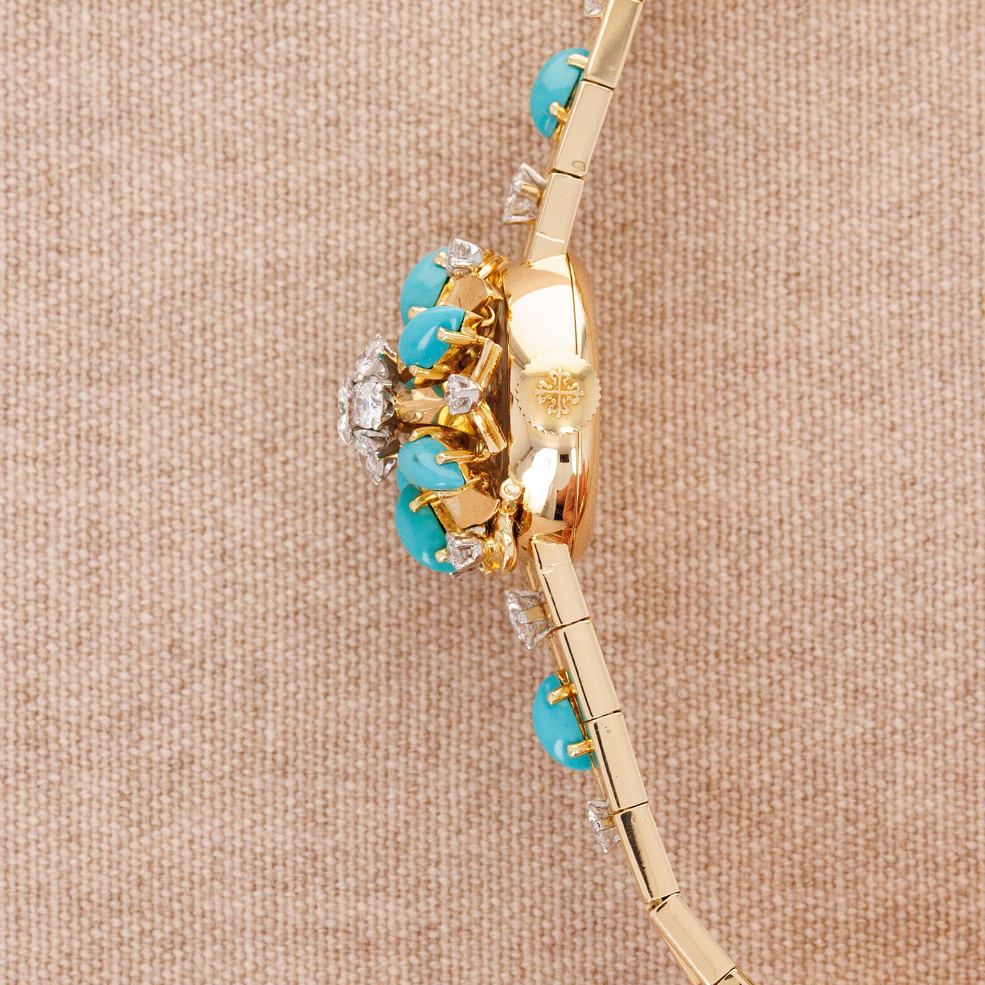 Patek Philippe Yellow Gold Diamond & Turquoise Watch Ref. 3006 with Archives