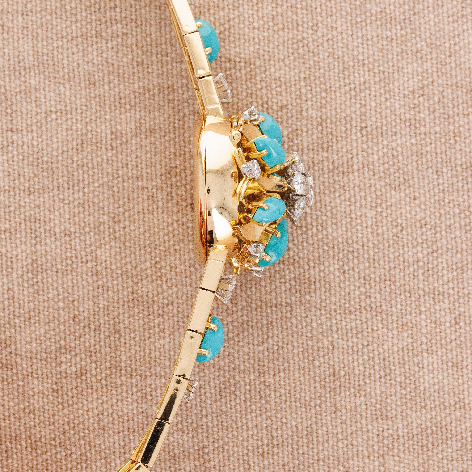 Patek Philippe Yellow Gold Diamond & Turquoise Cover Watch Ref. 3006 with Archives