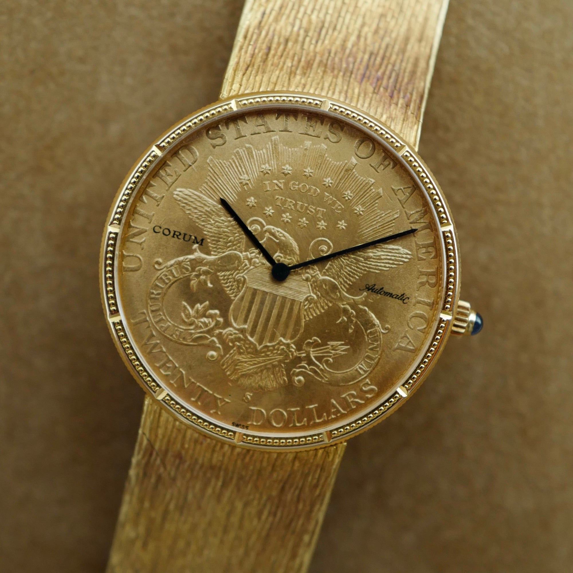 Corum - Corum Yellow Gold Coin Watch with Original Roland-Gilbert Gaschen Bracelet - The Keystone Watches