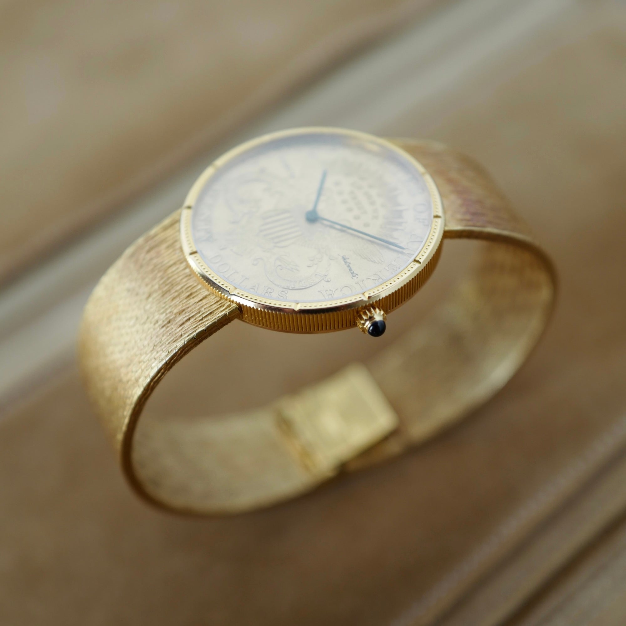 Corum - Corum Yellow Gold Coin Watch with Original Roland-Gilbert Gaschen Bracelet - The Keystone Watches