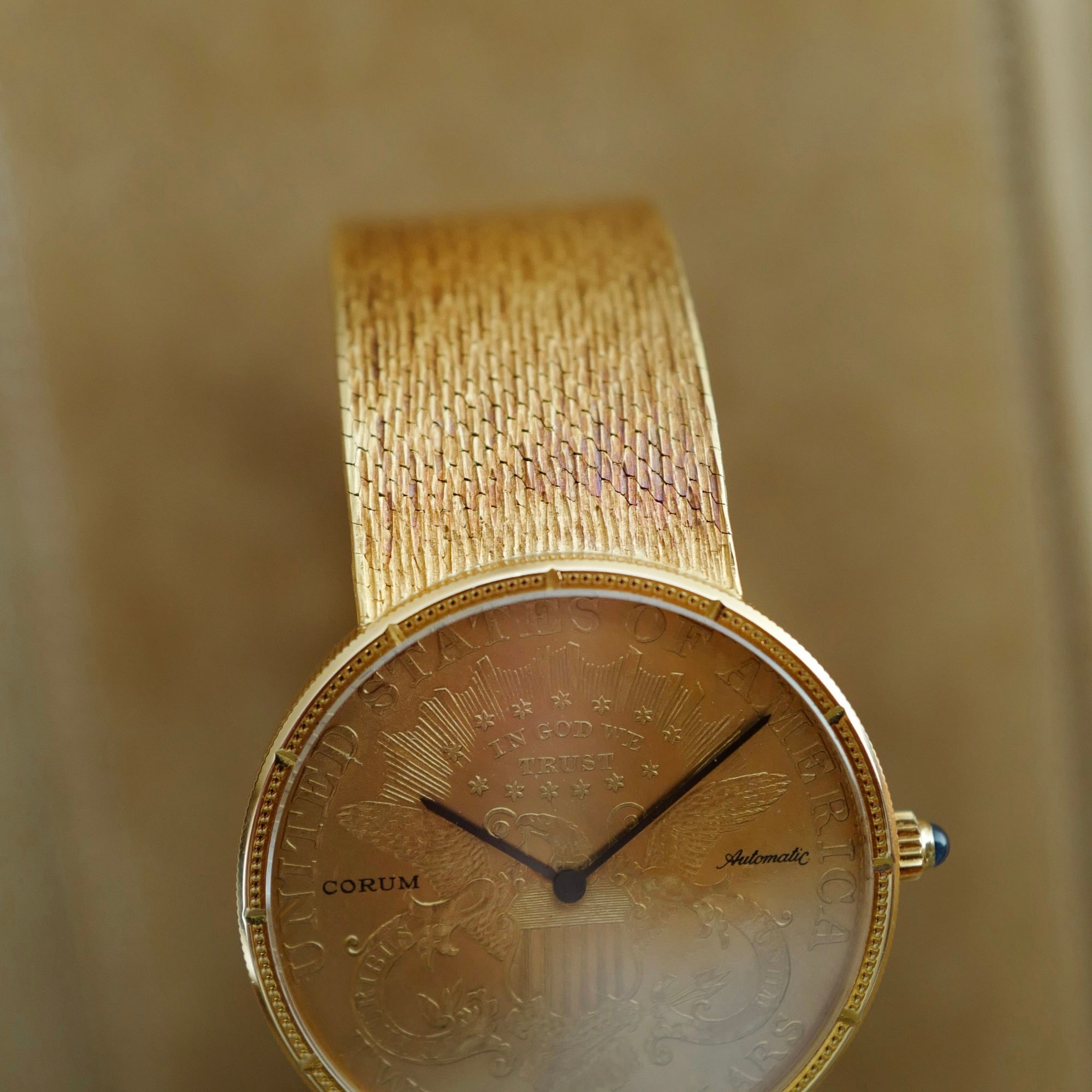 Corum - Corum Yellow Gold Coin Watch with Original Roland-Gilbert Gaschen Bracelet - The Keystone Watches