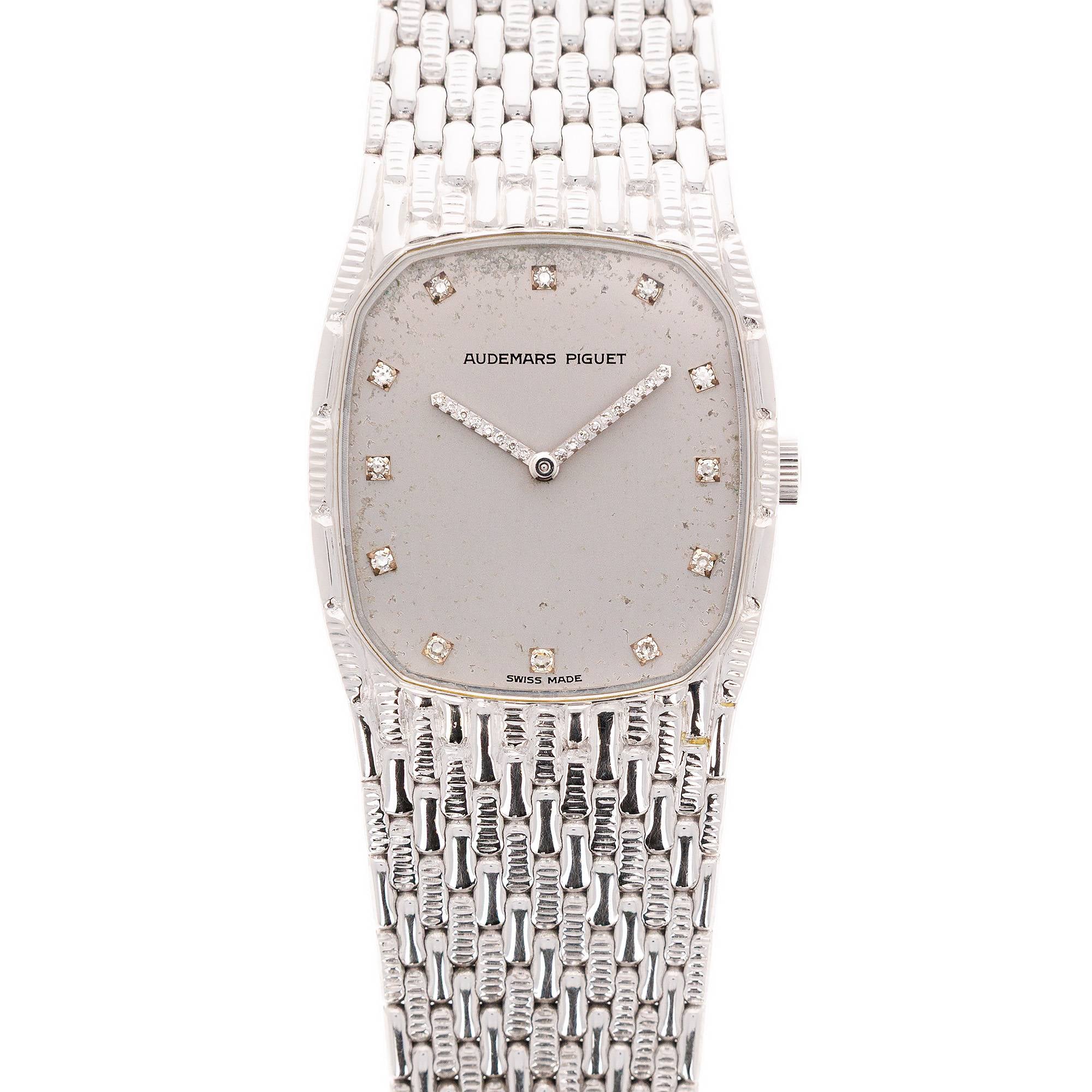 Audemars Piguet - Audemars Piguet White Gold Vintage Watch with Original Diamonds - The Keystone Watches