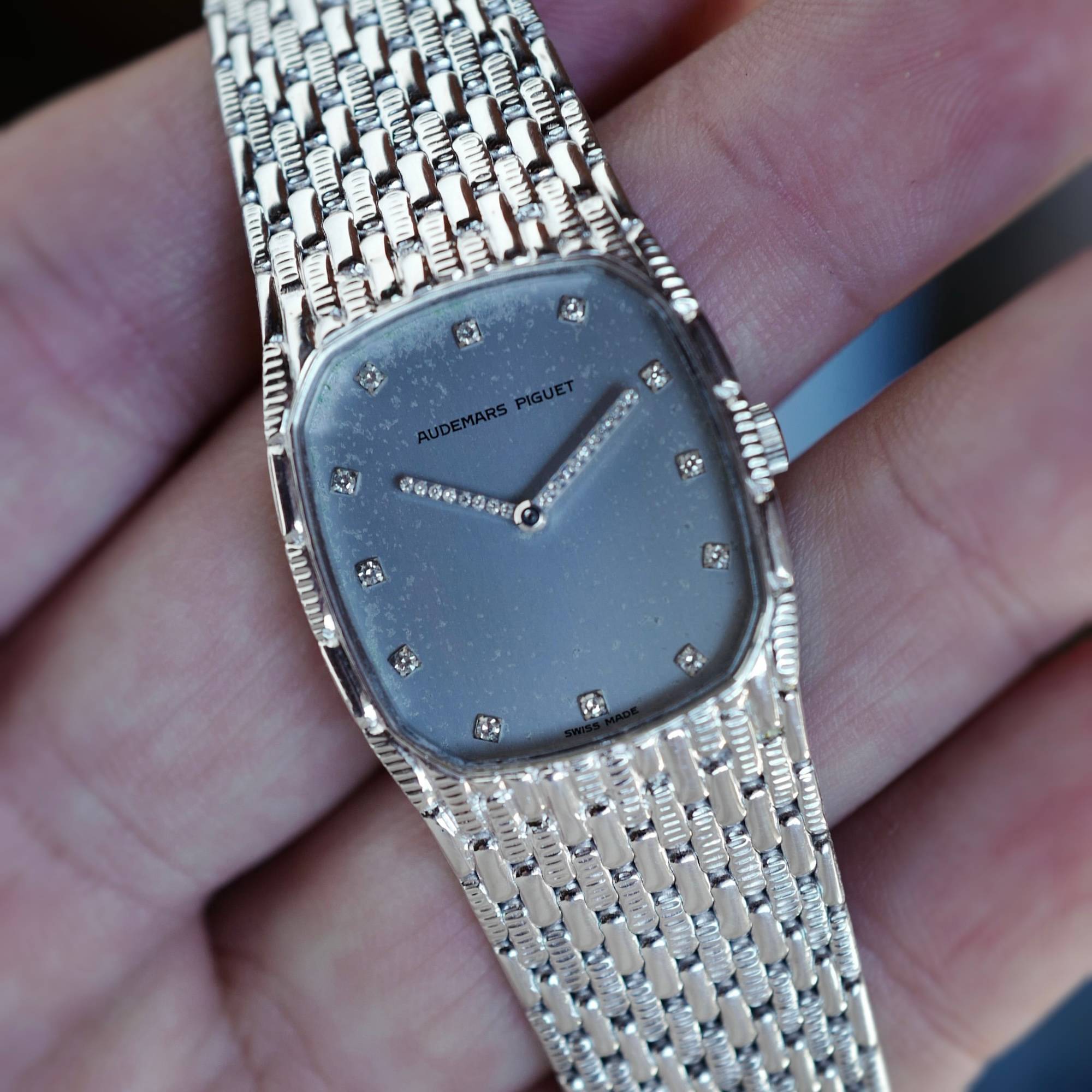 Audemars Piguet - Audemars Piguet White Gold Vintage Watch with Original Diamonds - The Keystone Watches