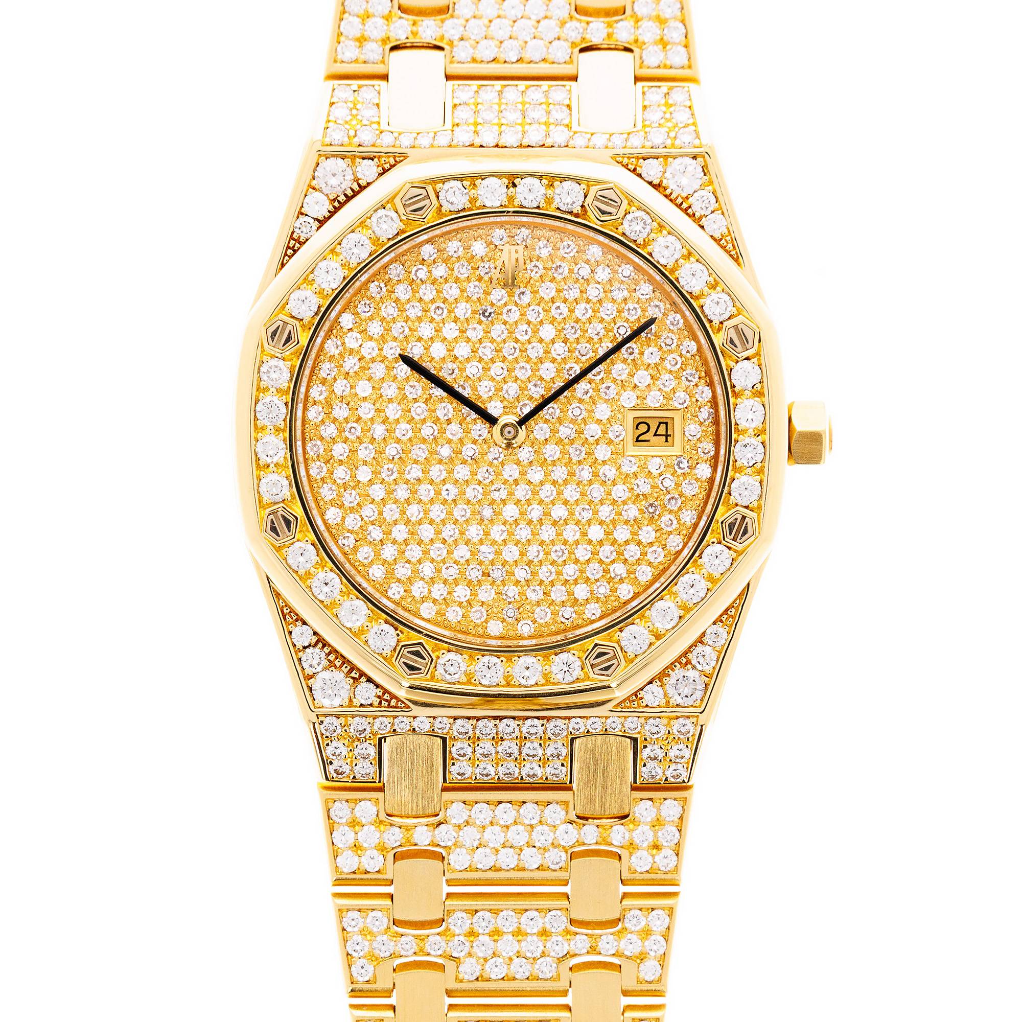 Audemars Piguet - Audemars Piguet Yellow Gold Royal Oak Watch Ref. 56343 with Pave Diamond Dials - The Keystone Watches