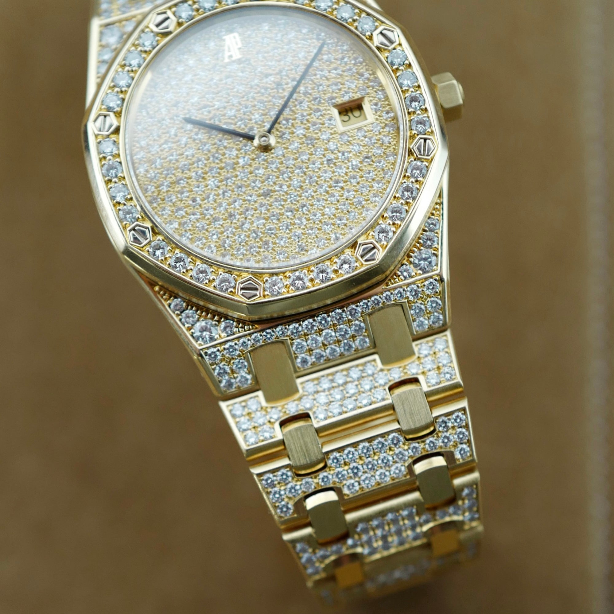 Audemars Piguet - Audemars Piguet Yellow Gold Royal Oak Watch Ref. 56343 with Pave Diamond Dials - The Keystone Watches